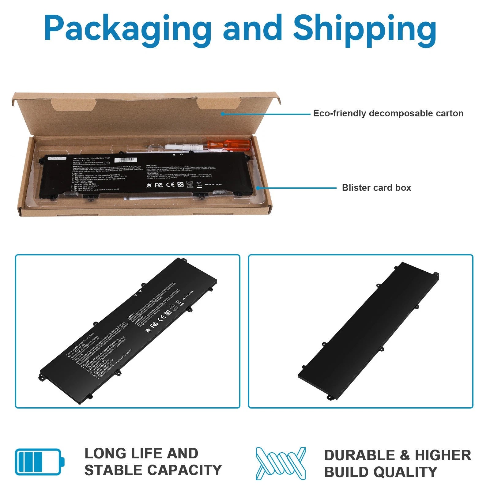 C31N2105 Battery for ASUS VivoBook M1403QA M1503QA M3401QC K3502ZA X1603ZA
