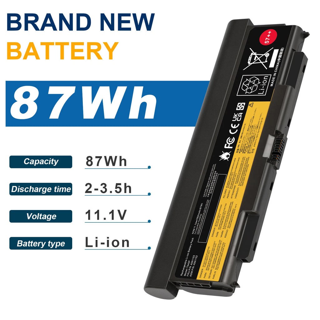 57++ 9Cell Battery T440P for Lenovo ThinkPad T540P W540 W541 L440 L540 87Wh