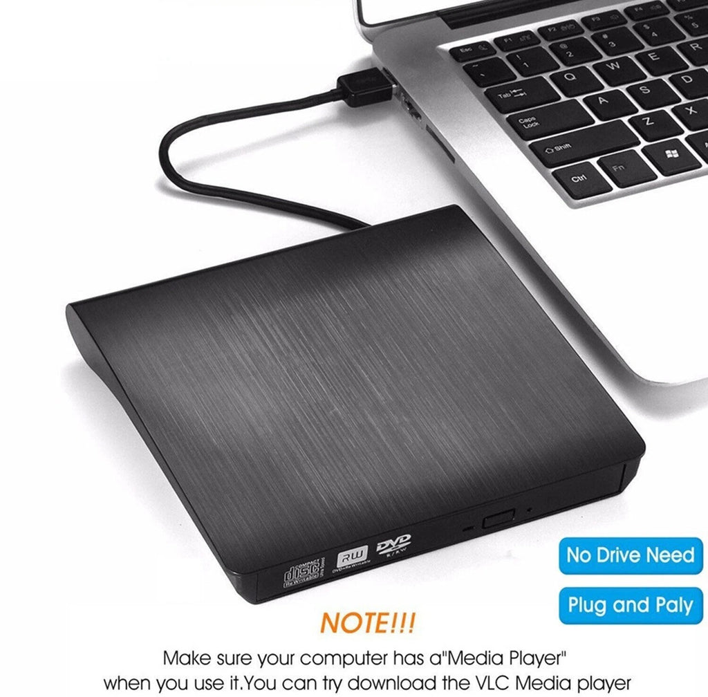 External CD DVD Drive USB 3.0 CD-RW Player for Laptops Desktop PCs Windows 11 10