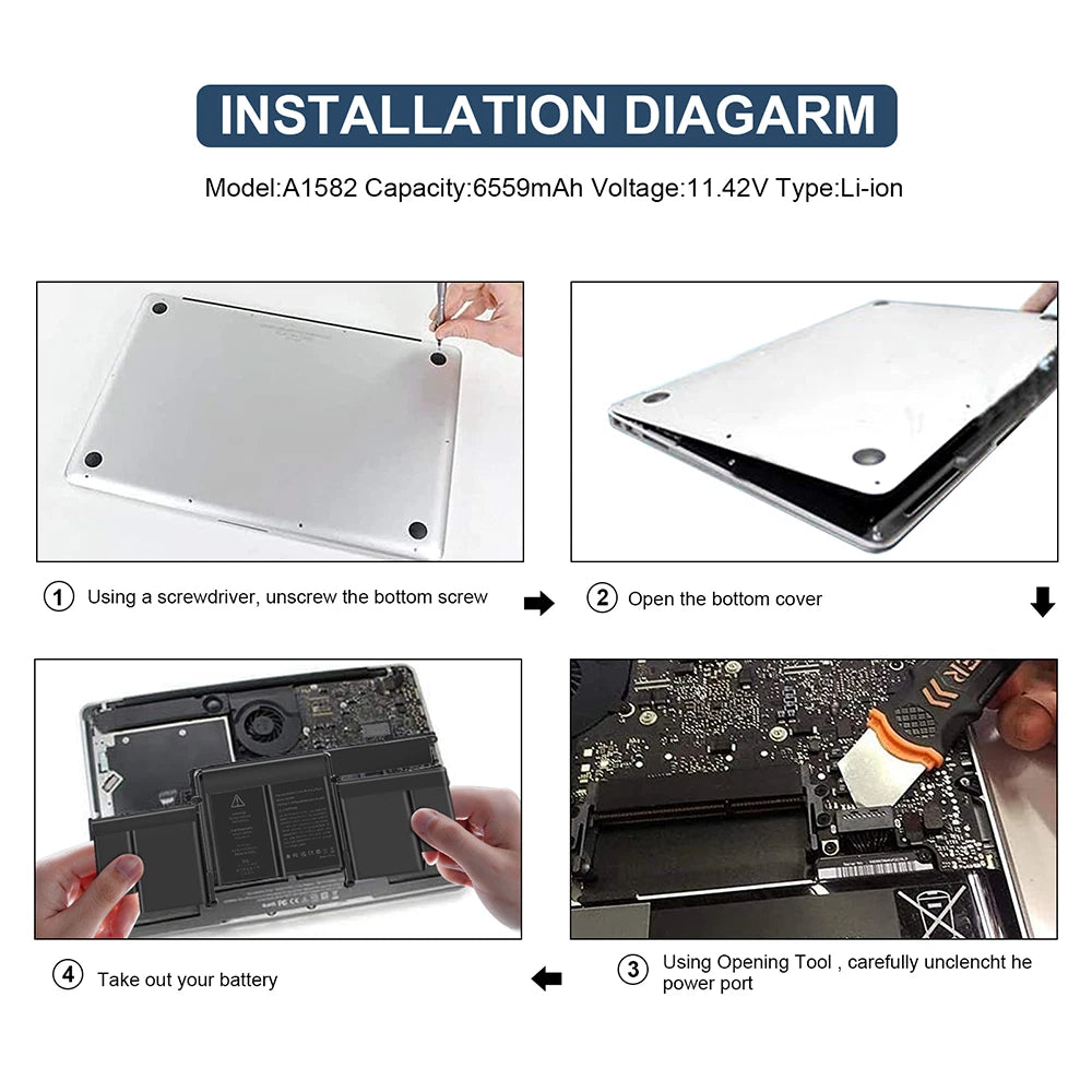 A1582 A1502 A1493 Battery For MacBook Pro13"Retina Early 2015 Mid 2014 Late 2013