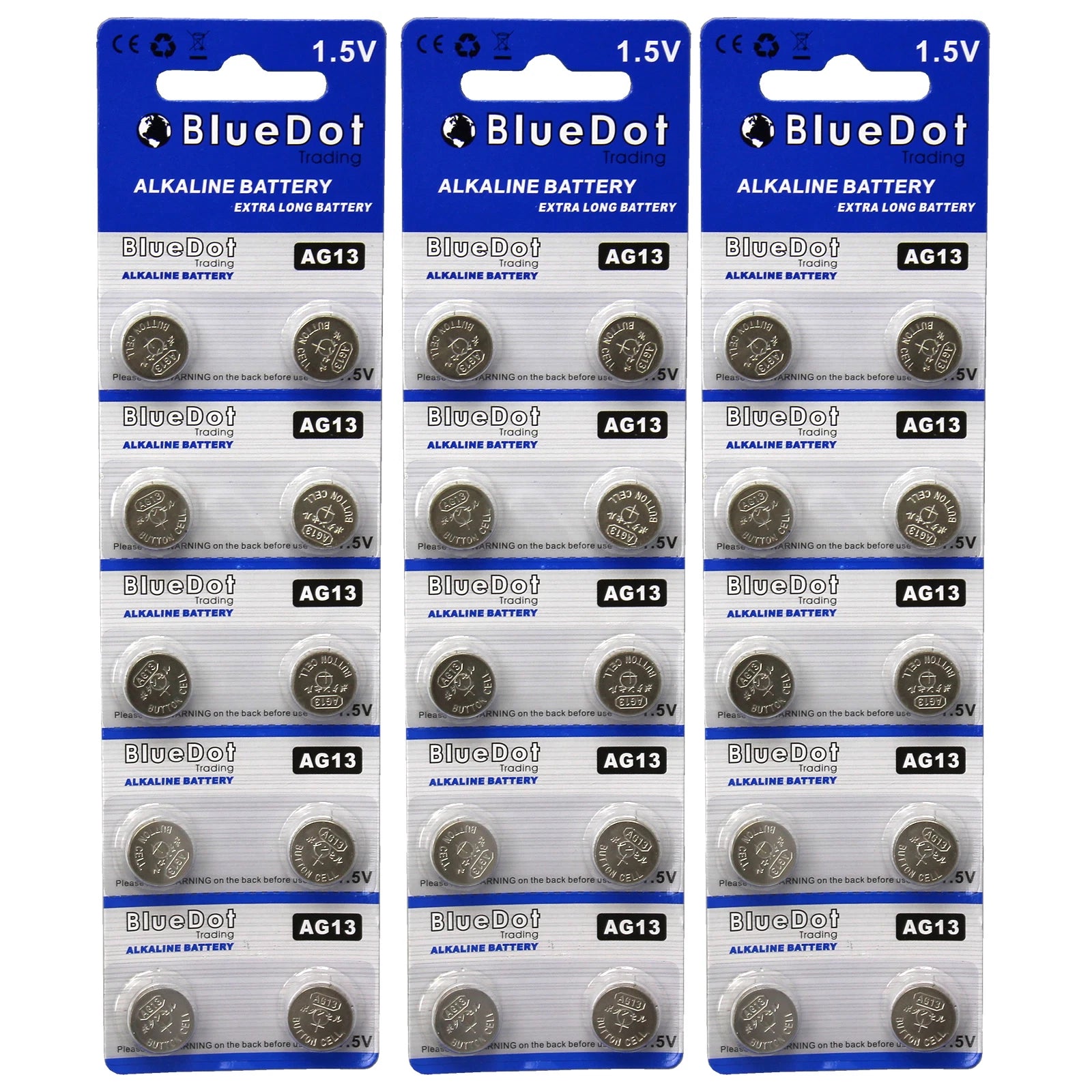 Lot of 30 ~ New BlueDot Trading® Alkaline Coin Battery ~ AG13 A76 LR1154 SR44