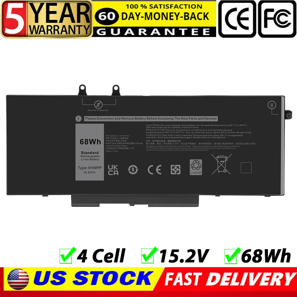 NEW 68Wh 15.2V Battery for Dell Latitude 5501 5401 5511 5510 5411 5410 3HWPP