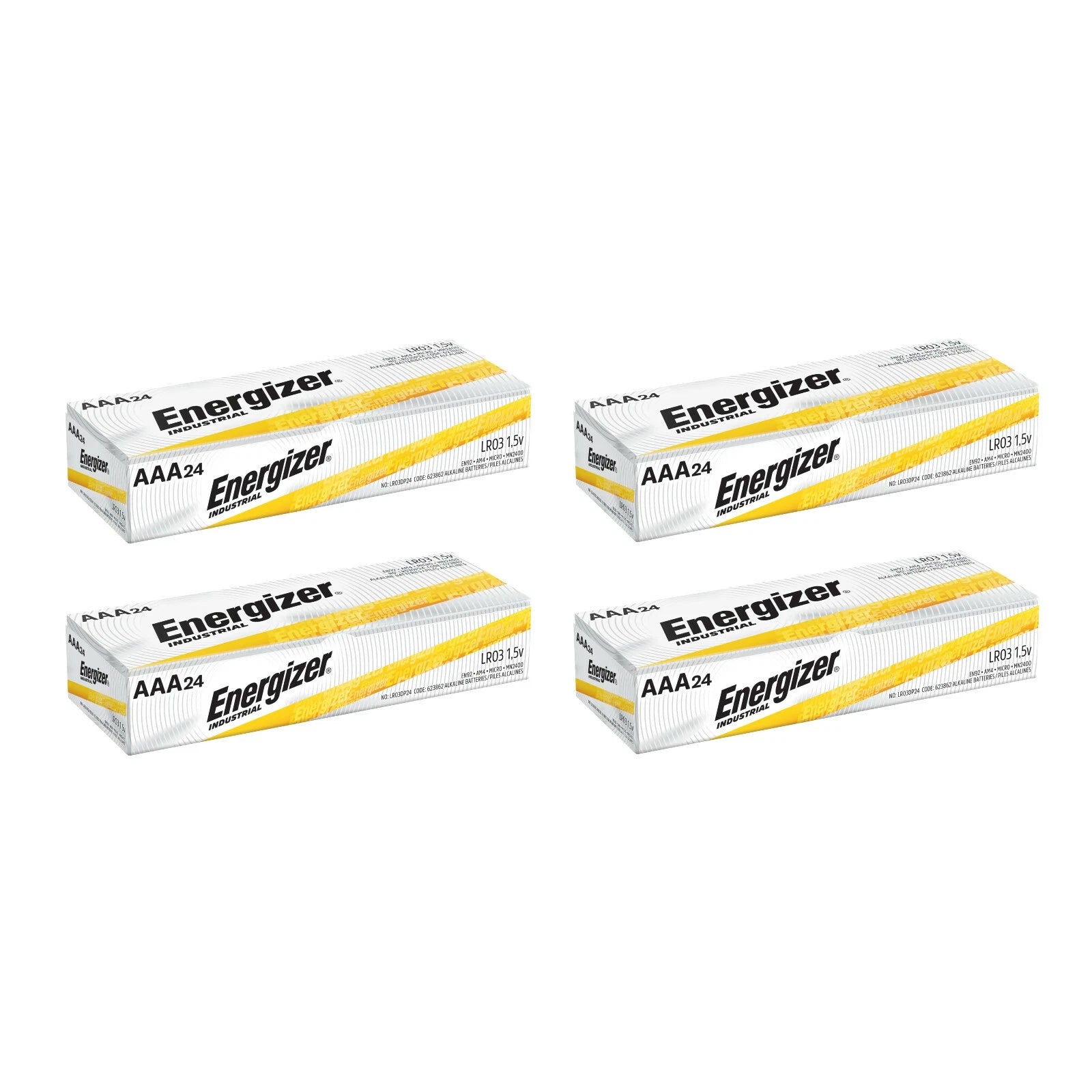 96 Energizer Industrial AAA Alkaline Batteries (EN92, LR03, Triple A)