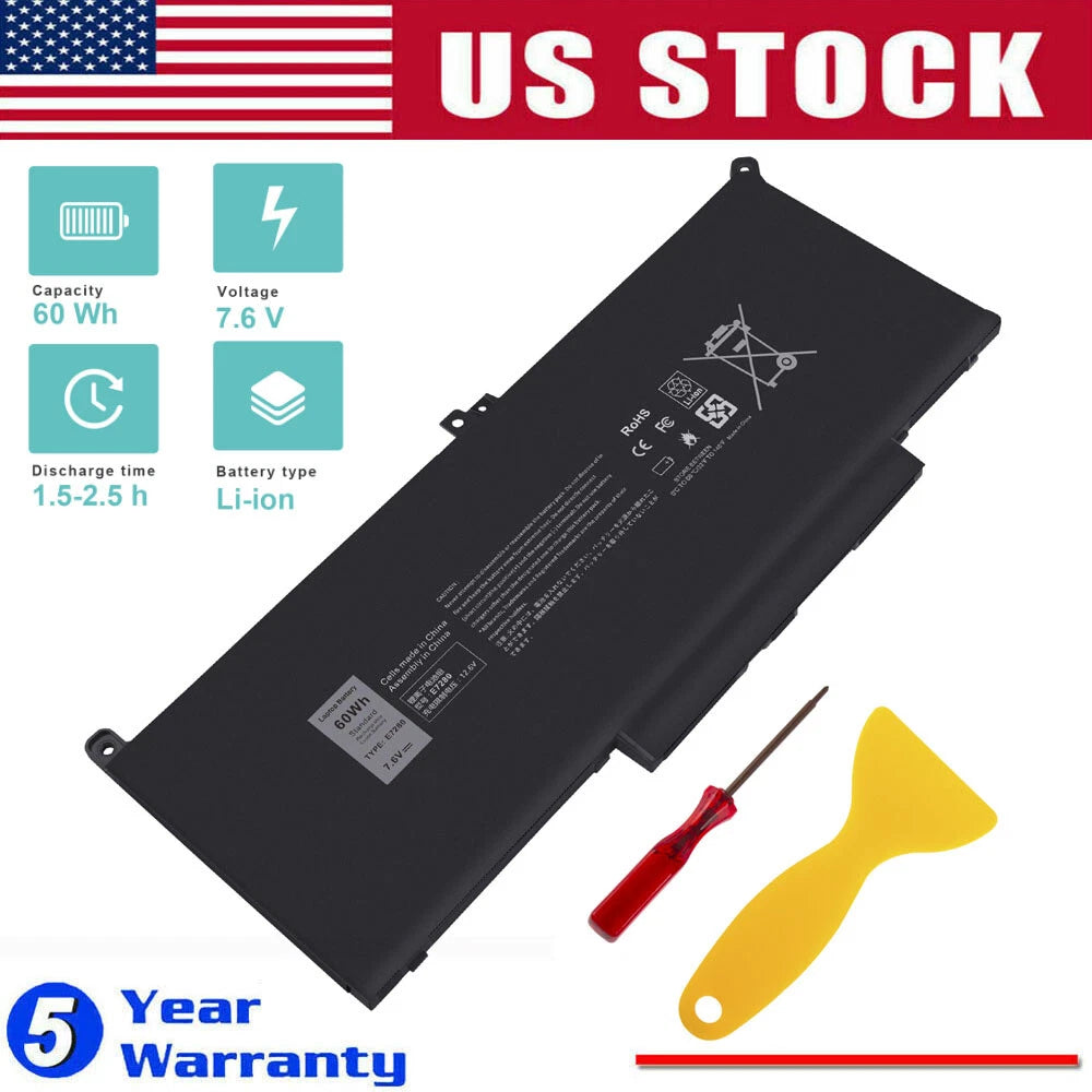 F3YGT Battery For Dell Latitude 12 13 14 E7280 E7480 7480 7490 7380 7390 DM3WC
