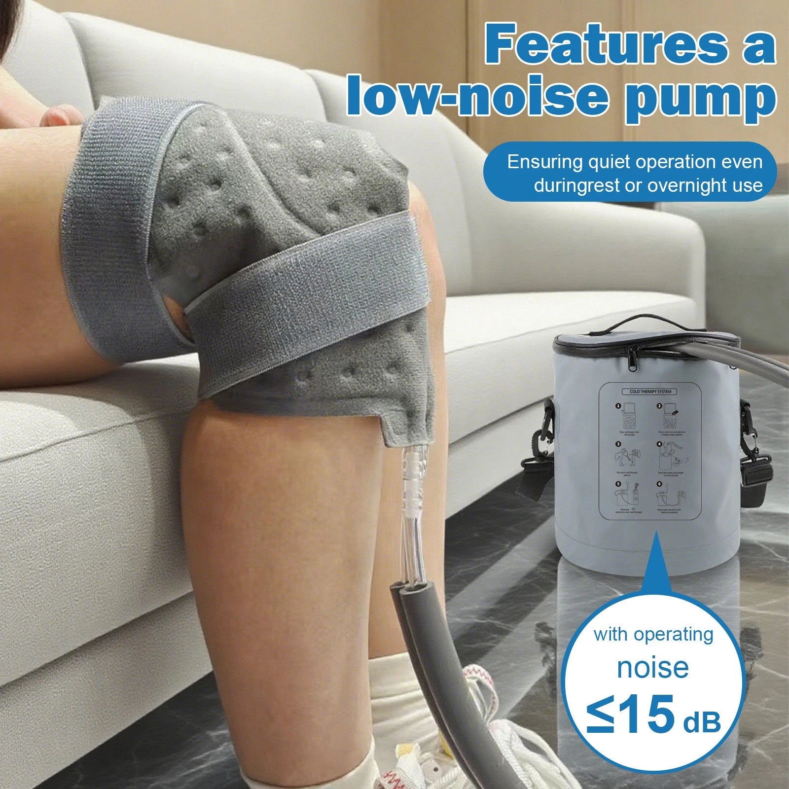 Cold Therapy Machine, Cryotherapy Ice Machine System for Knee w/ Digital Timer