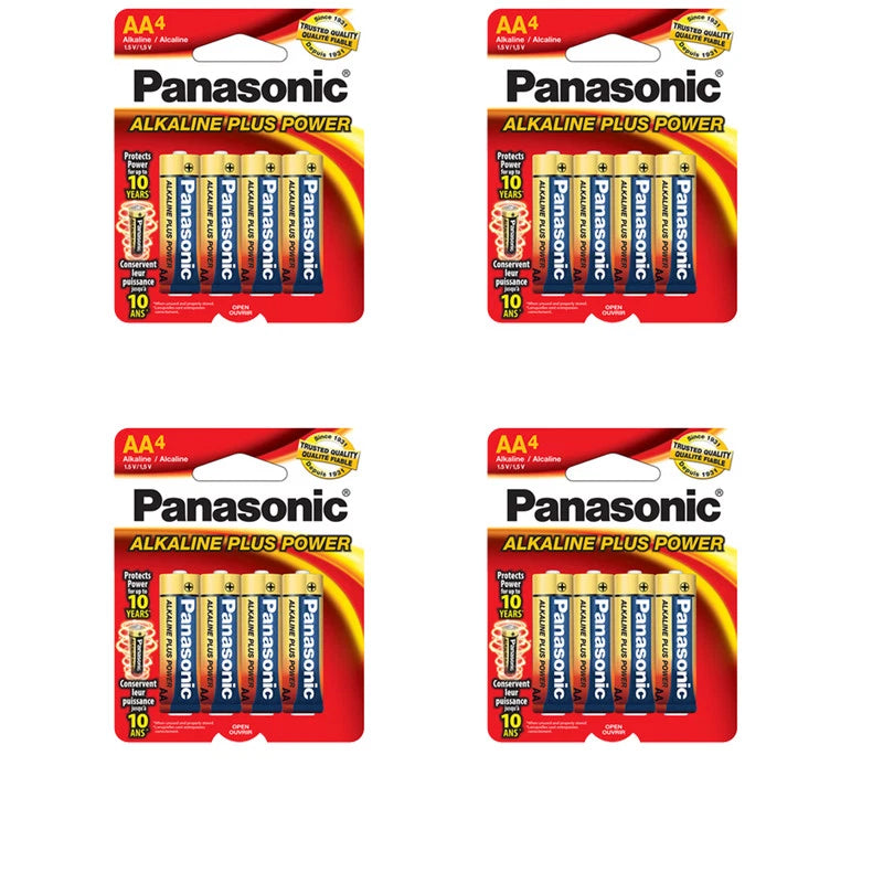 16 Count Panasonic AA Alkaline Power Plus Batteries (4 x 4 PK)