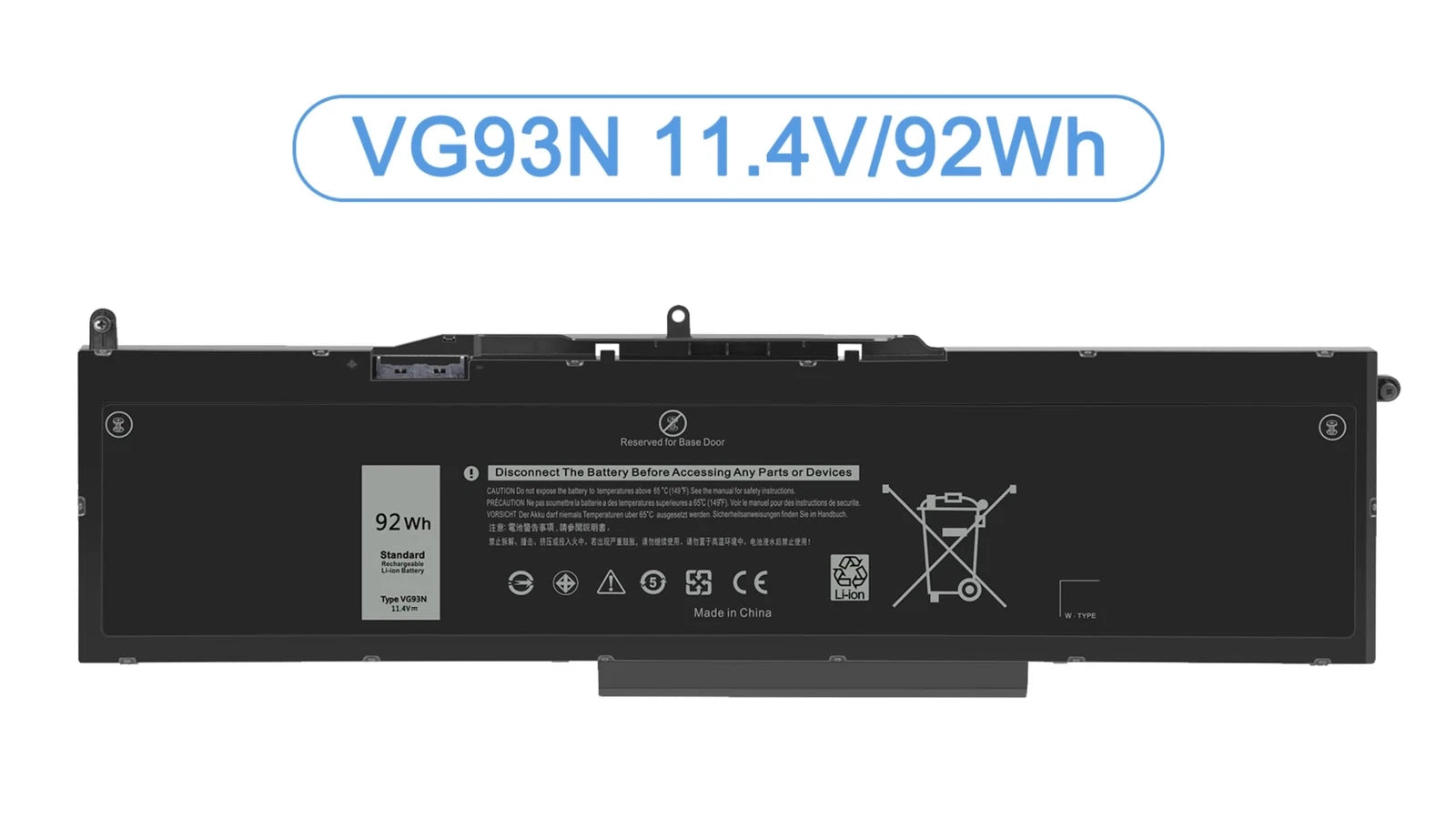 VG93N Battery for Dell Latitude 5580 5591 Precision 15 3520 3530 WFWKK 92Wh