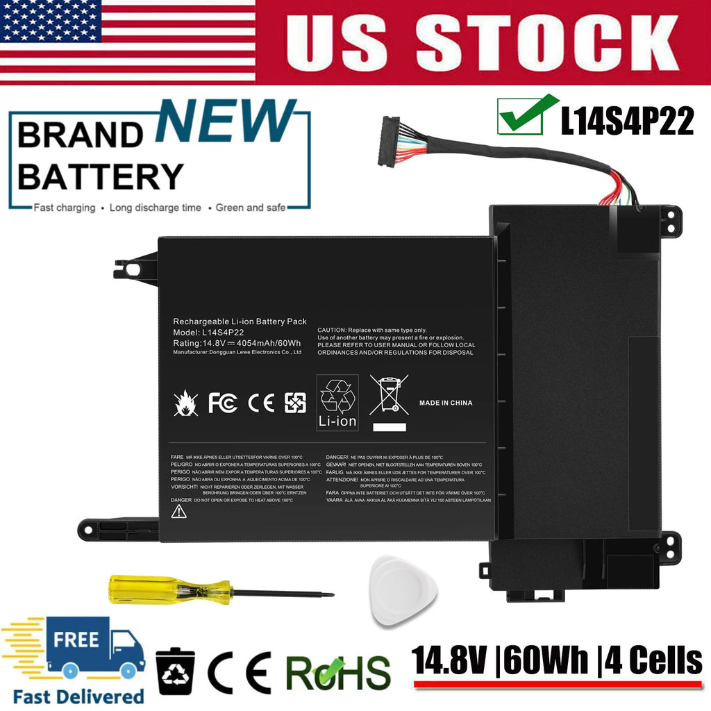 ?New L14M4P23 L14S4P22 Battery for Lenovo IdeaPad Y701 Y700-14ISK Y700-15ISK