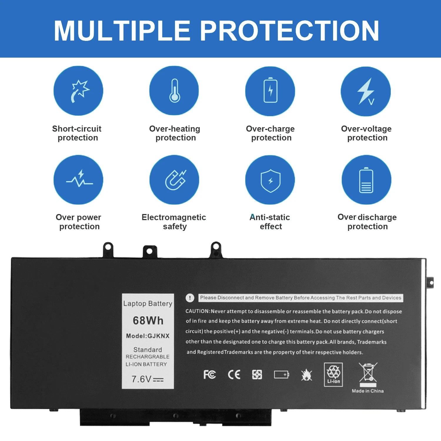 GJKNX Laptop Battery For Dell Latitude 5480 5580 5280 5490 5491 5580 5590 5591