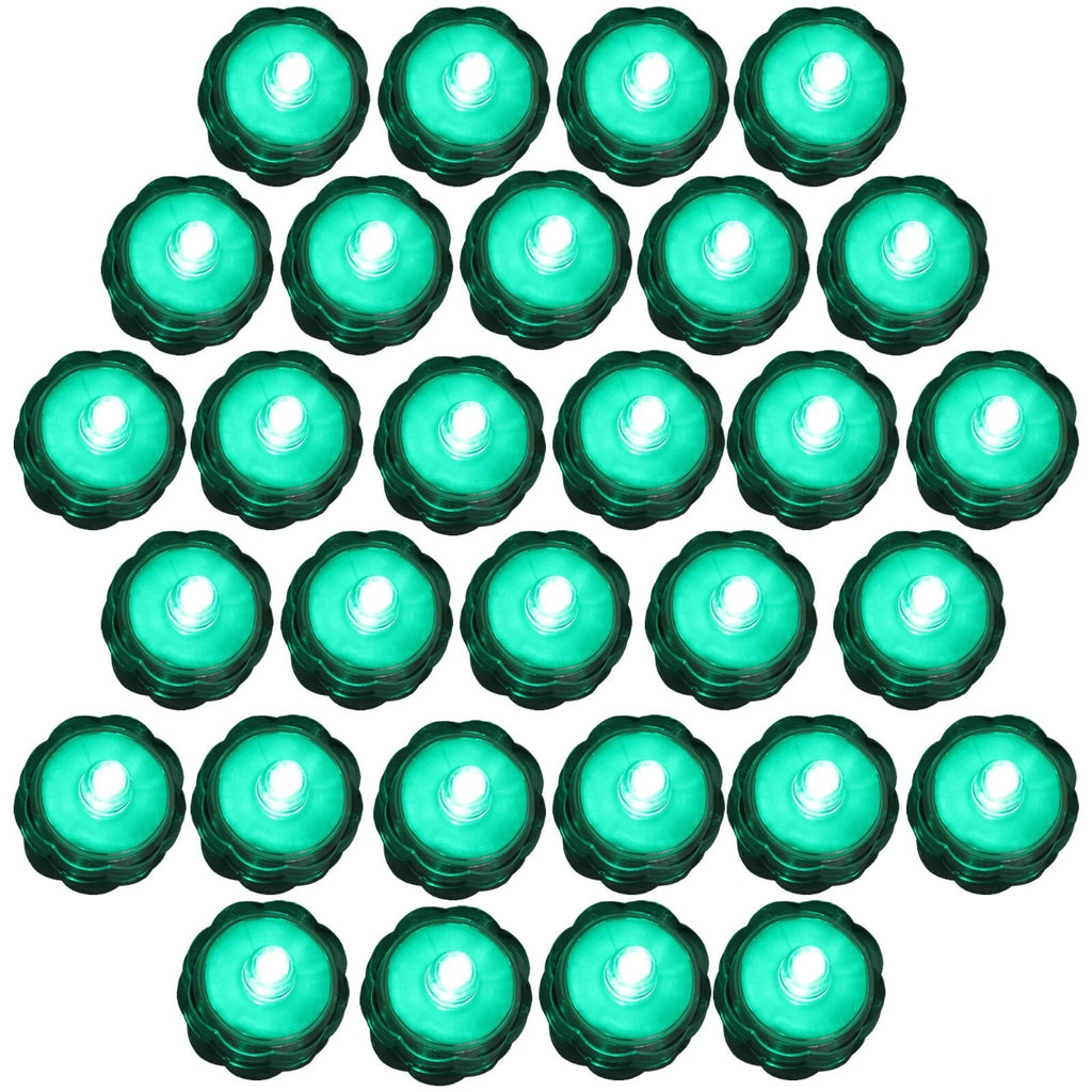 30 pk Turquoise Submersible Waterproof Underwater Battery LED Tea Light Wedding