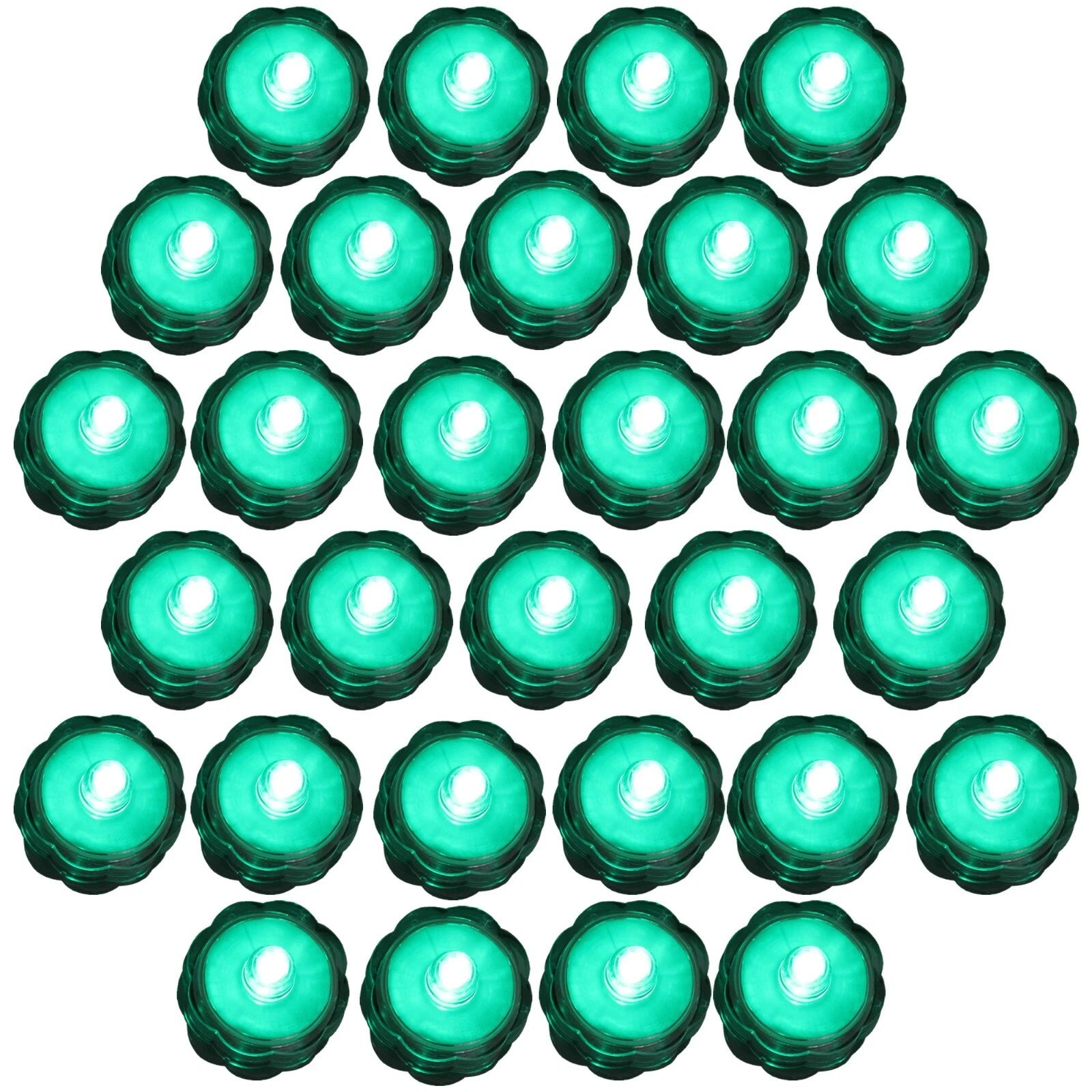 30 pk Turquoise Submersible Waterproof Underwater Battery LED Tea Light Wedding