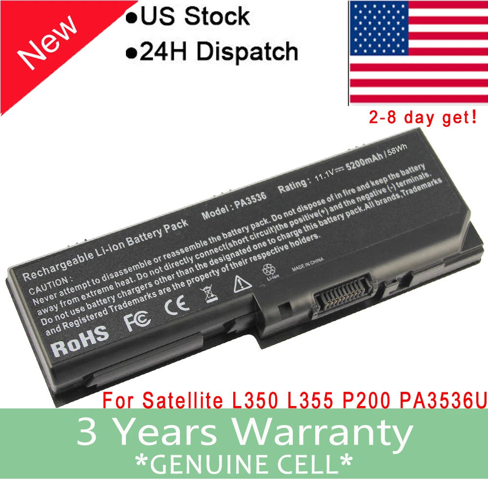 PA3536U-1BRS Battery for Toshiba Satellite P200 P300 L350 L355D PA3536U-1BAS F