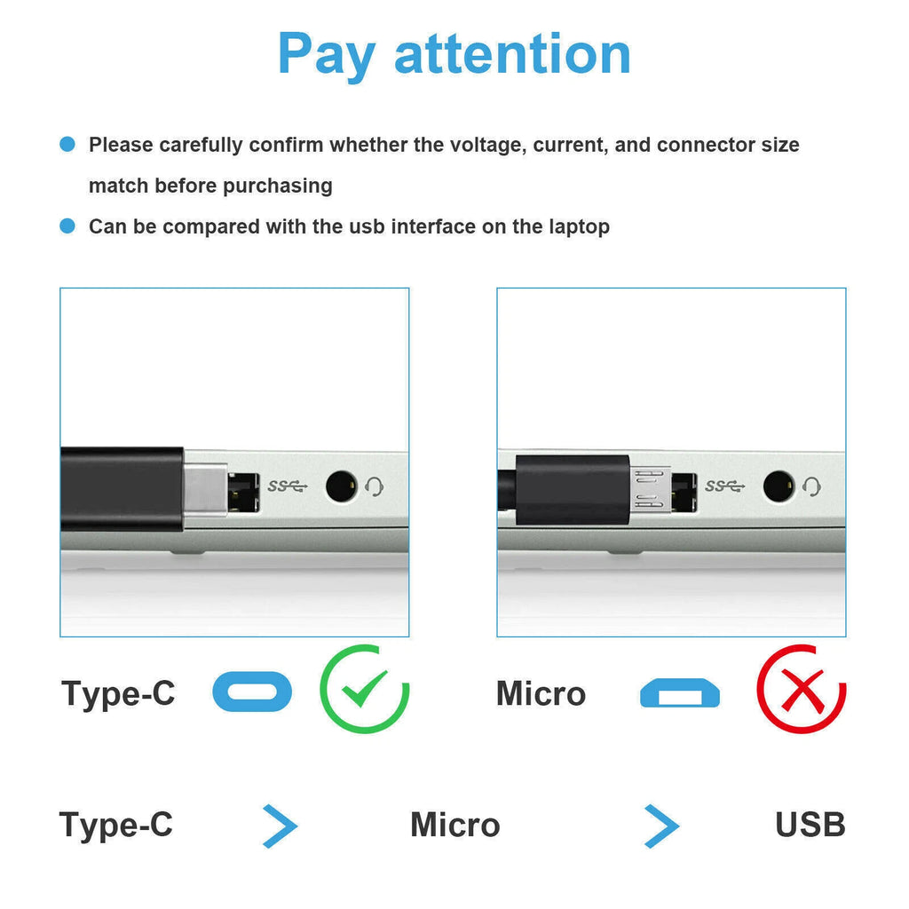 PD Type-C USB-C Laptop Charger for HP Chromebook Lenovo Dell Asus Samsung Switch