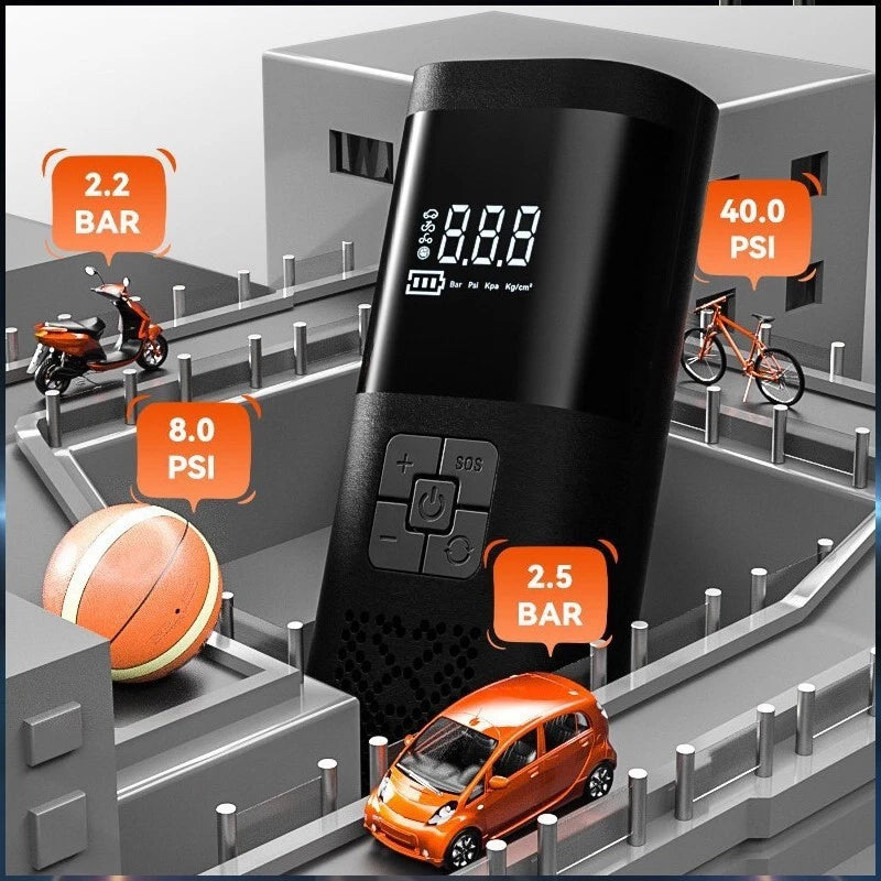 Rechargeable Battery-Powered Cordless Electric Pump Car Tire Air Inflator Tyre