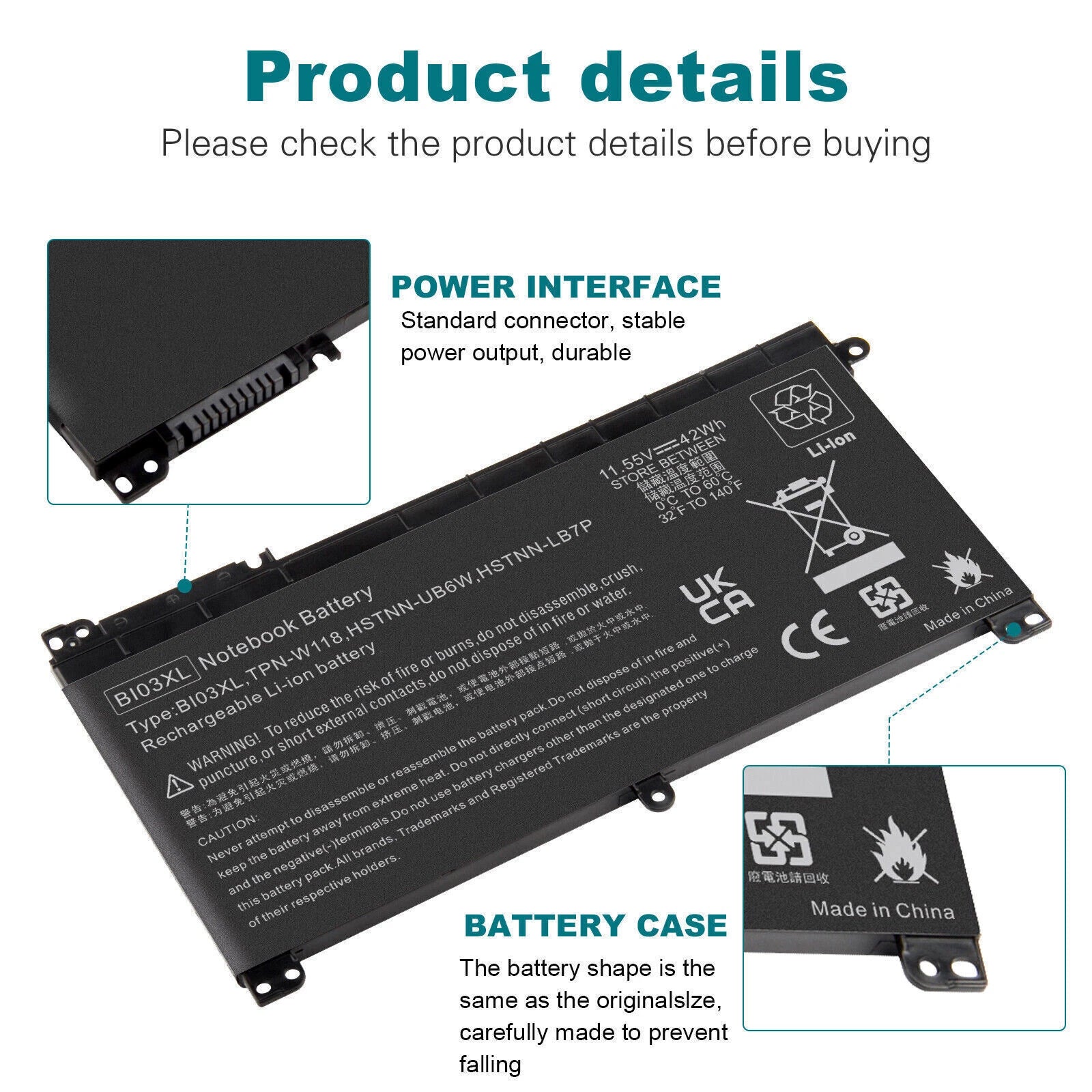 Battery For HP Pavilion x360 M3 B103XL Battery for TPN-W118 42Wh 844203-855