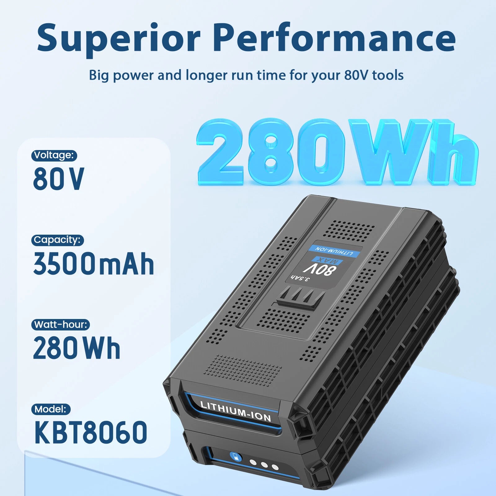 80V 3.5Ah Lithium Battery For Kobalt 80Volt Max For KB2580-06 KB680-06 2910303RC