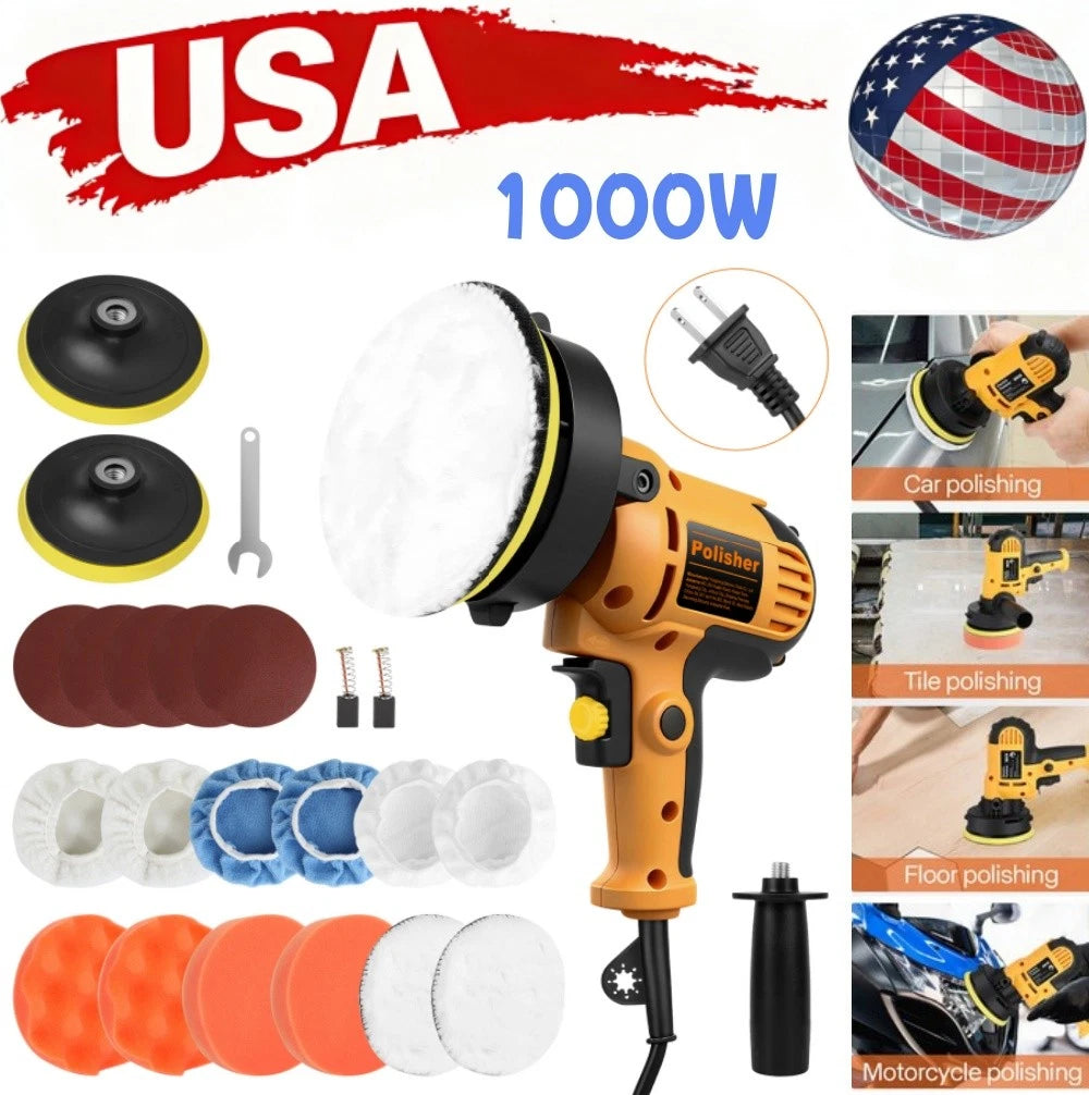 1000W Polisher 4" - 5" Mini Car Detailing Buffer & Sander Machine Kits