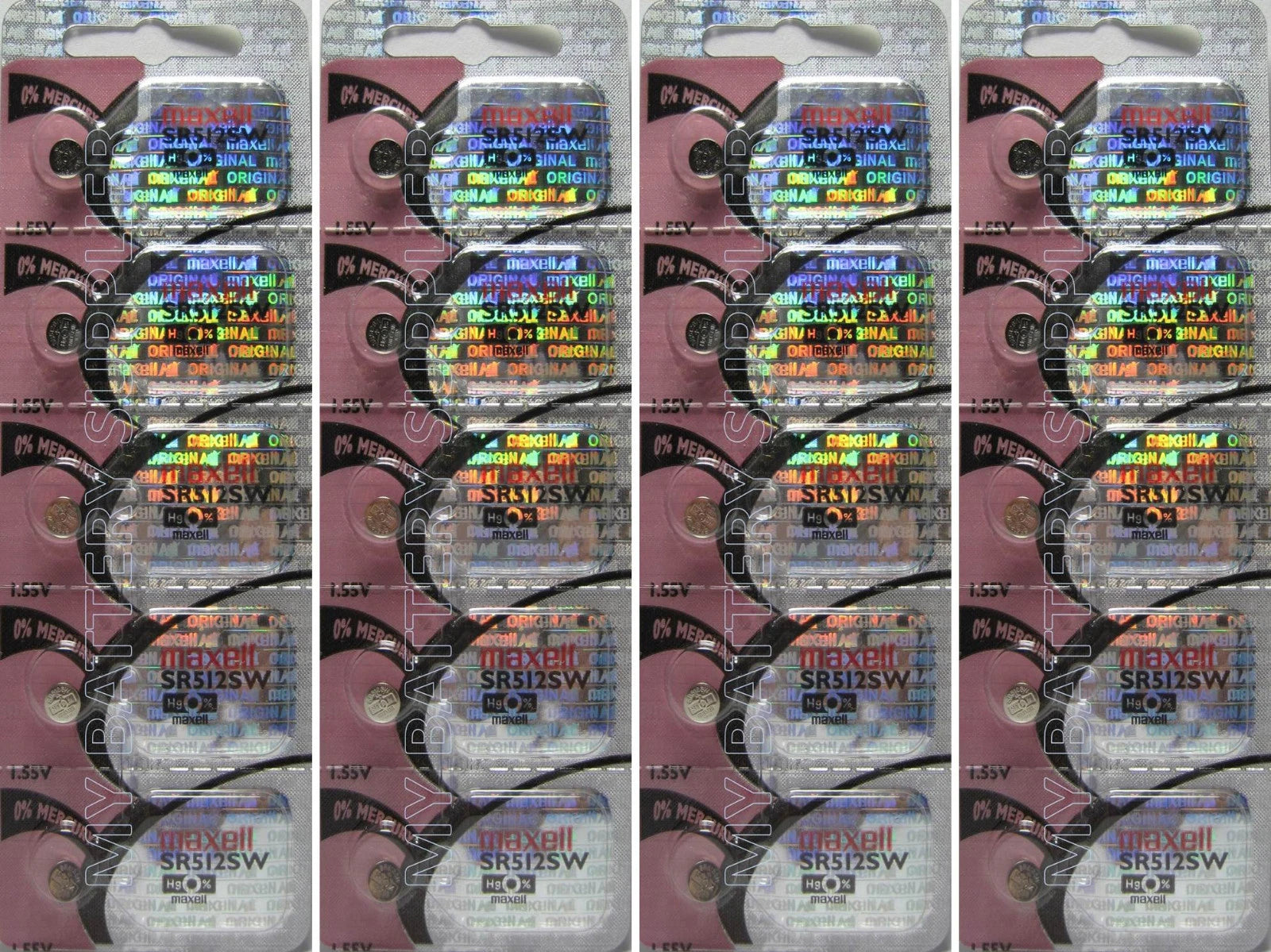 20 Pcs Maxell SR512SW Batteries