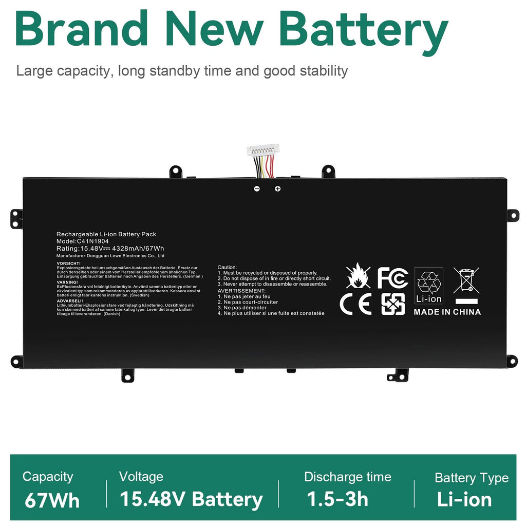 ?C41N1904 Battery For Asus ZenBook 13 UX325EA UX325JA 14 UX425 UX425JA 67wh