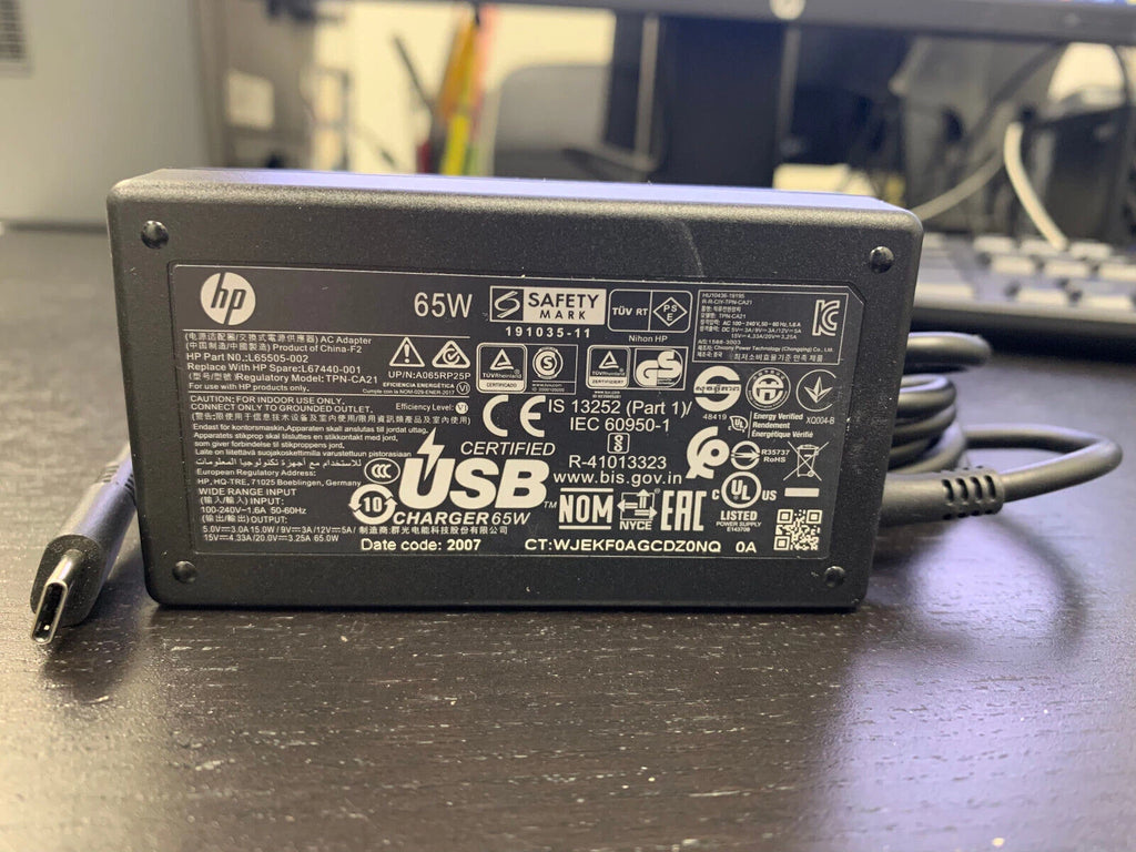 OEM 65W Type C Charger For HP EliteBook X360 1030 G2 G3 G4 TPN-DA20 L67440-001