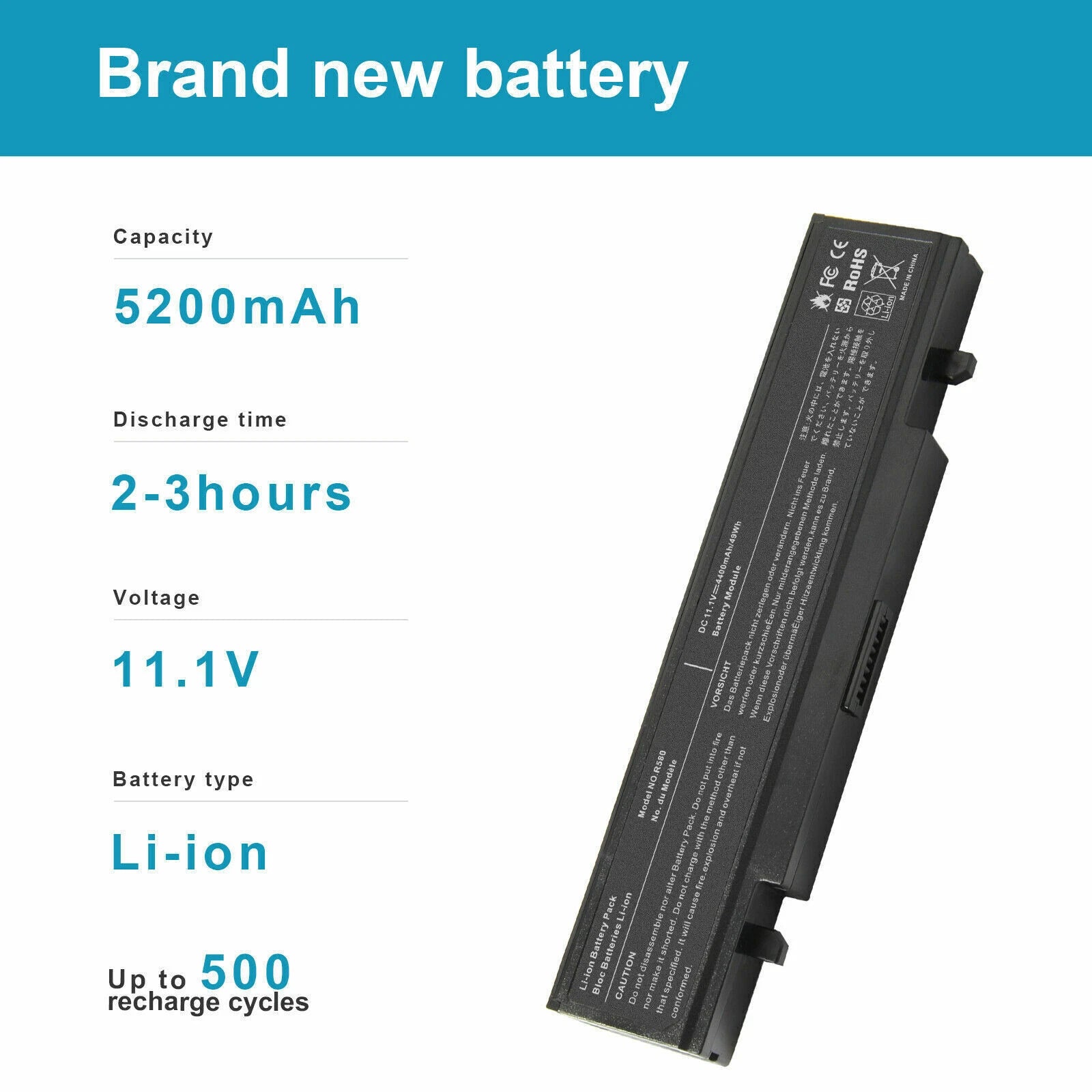 R580 Battery for Samsung R428 R480 R590 R780 AA-PB9NC6B AA-PB9NS6B 6 Cells NEW