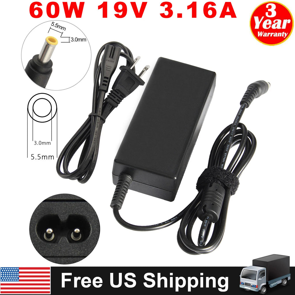 60W 19V Adapter AC Charger for Samsung R730 R540 R480 R580 RV511 RV520 NP-QX410