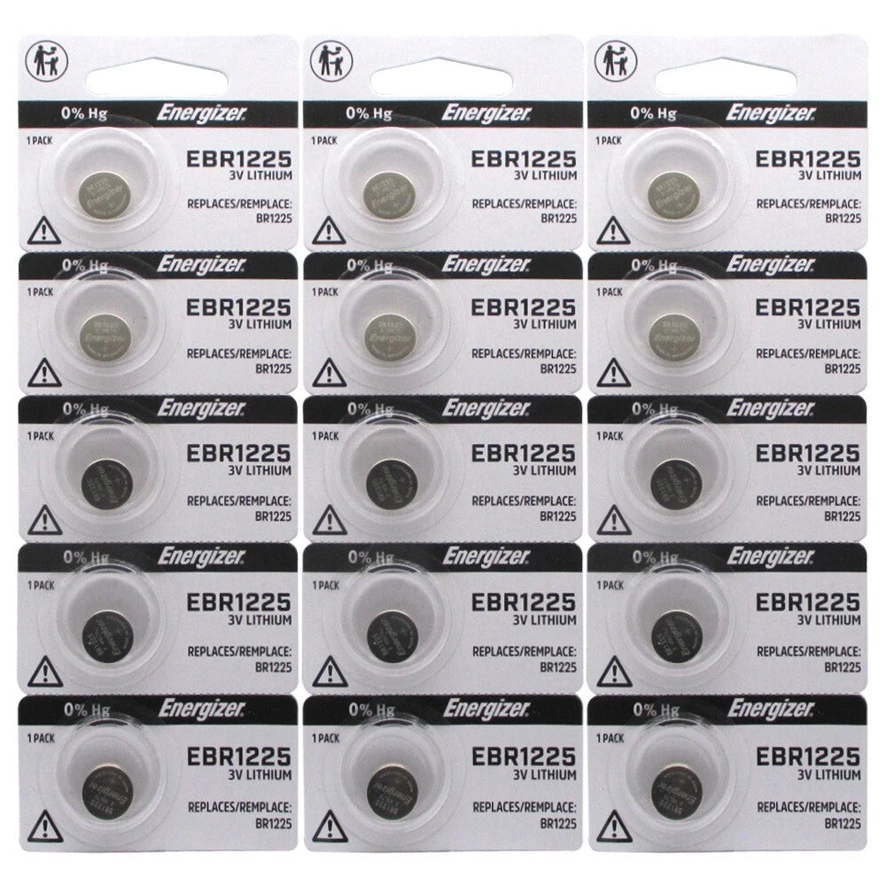 15 BR1225 CR1225 EBR1225 3 Volt Lithium Button Cell Energizer Battery
