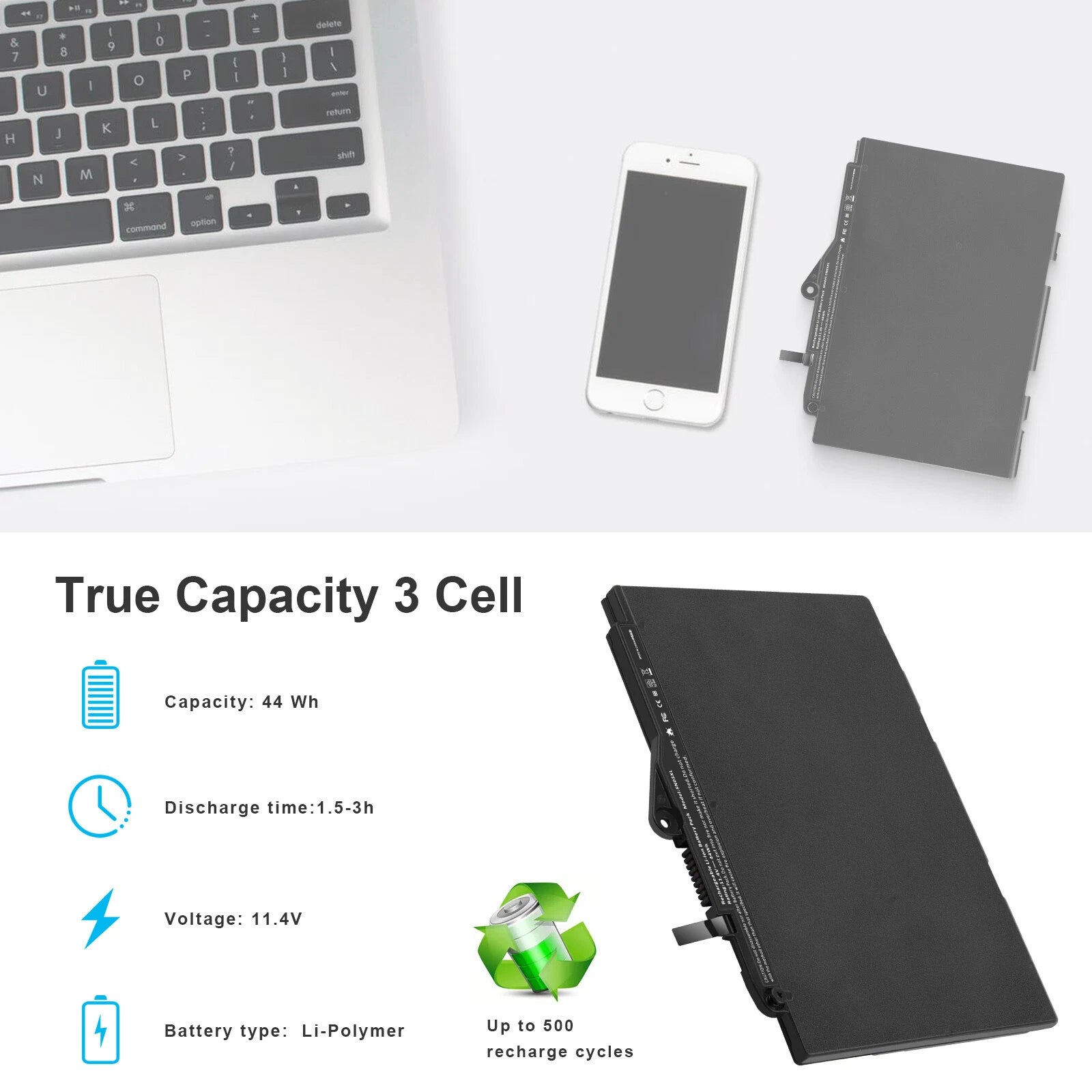 SN03XL 44Wh Laptop Battery for HP EliteBook 720 725 820 G3 G4 HSTNN-U86T