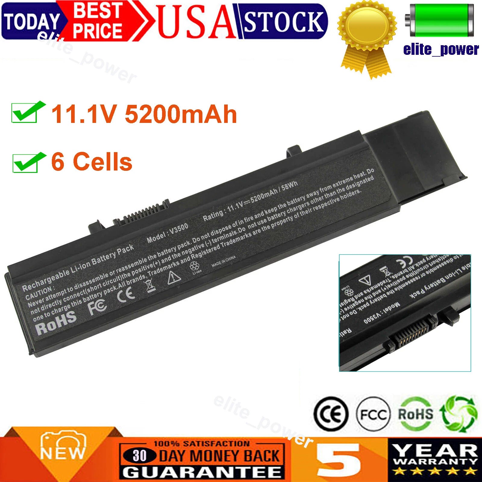 Laptop Battery for Dell vostro 3400 3500 3700 V3500 V3700 Series 04JK6R 07FJ92