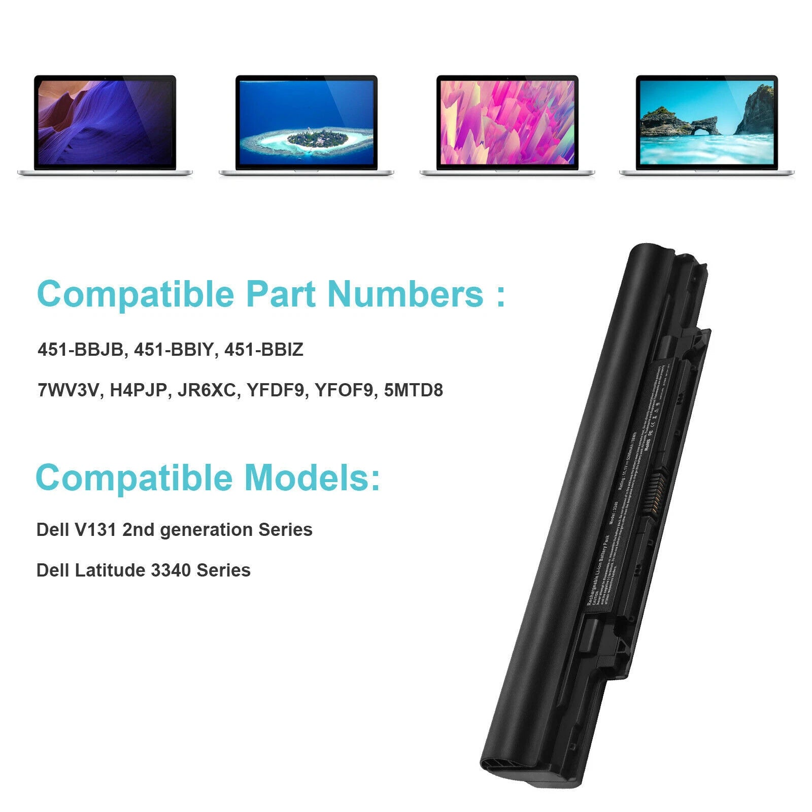 LOT 3340 Battery For Dell Latitude 3340 3350 Series V131 2nd,451-BBJB, 451-BBIY