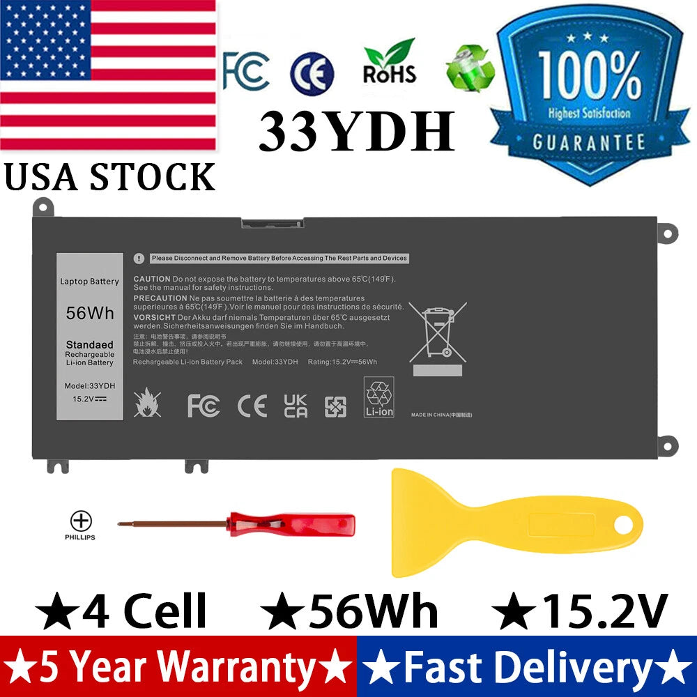 Battery for Dell Inspiron 17 7000 Vostro 15 G3 G5 G7 Latitude 33YDH Notebook