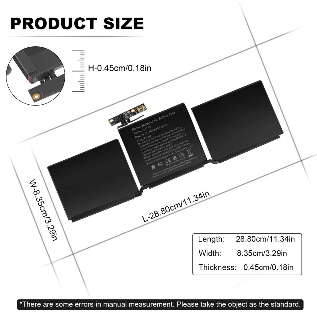 ?LOT 1-50 A1713 A1706 Battery for Apple MacBook Pro 13''A1708 Late 2016 Mid 2017