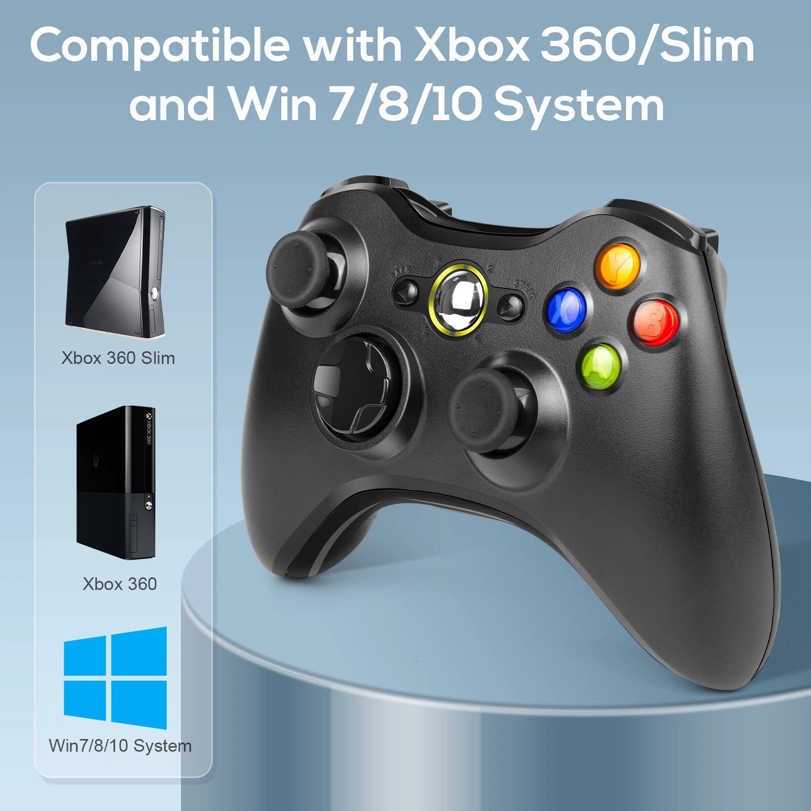 New Controller Wireless GamePad For Microsoft Xbox 360/Slim/PC & Battery Pack