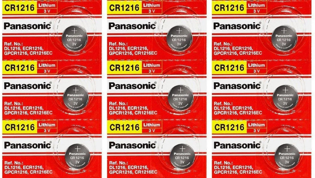 NEW PANASONIC CR1216 9 PACK LITHIUM COIN BATTERIES EXP 2028 USA FREE SHIPPING