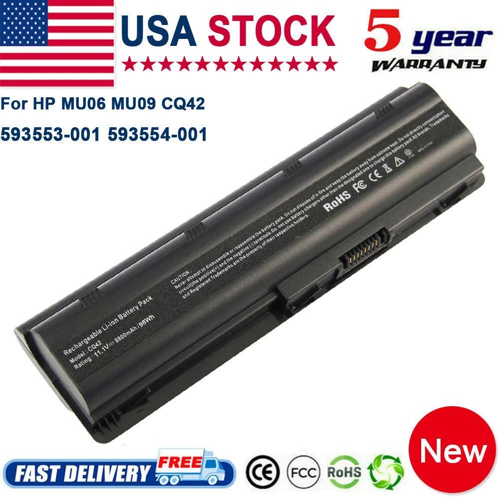6/9 Cell MU06 MU09 Battery for HP Pavilion CQ32 CQ42 CQ62 G4 G6 G7 593553-001