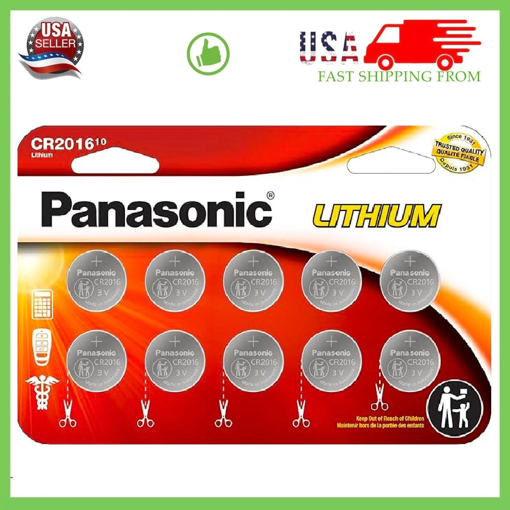 10 x PANASONIC LITHIUM BATTERY 3V CR2016 CR 2016 BR2016 DL2016 Button Cell Watch