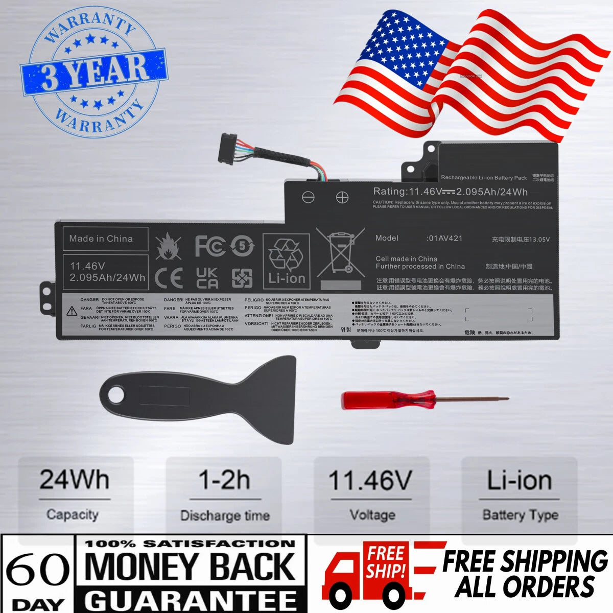 01AV420 01AV421 01AV489 01AV419 Battery For Lenovo ThinkPad T470 T480 A485 TP25
