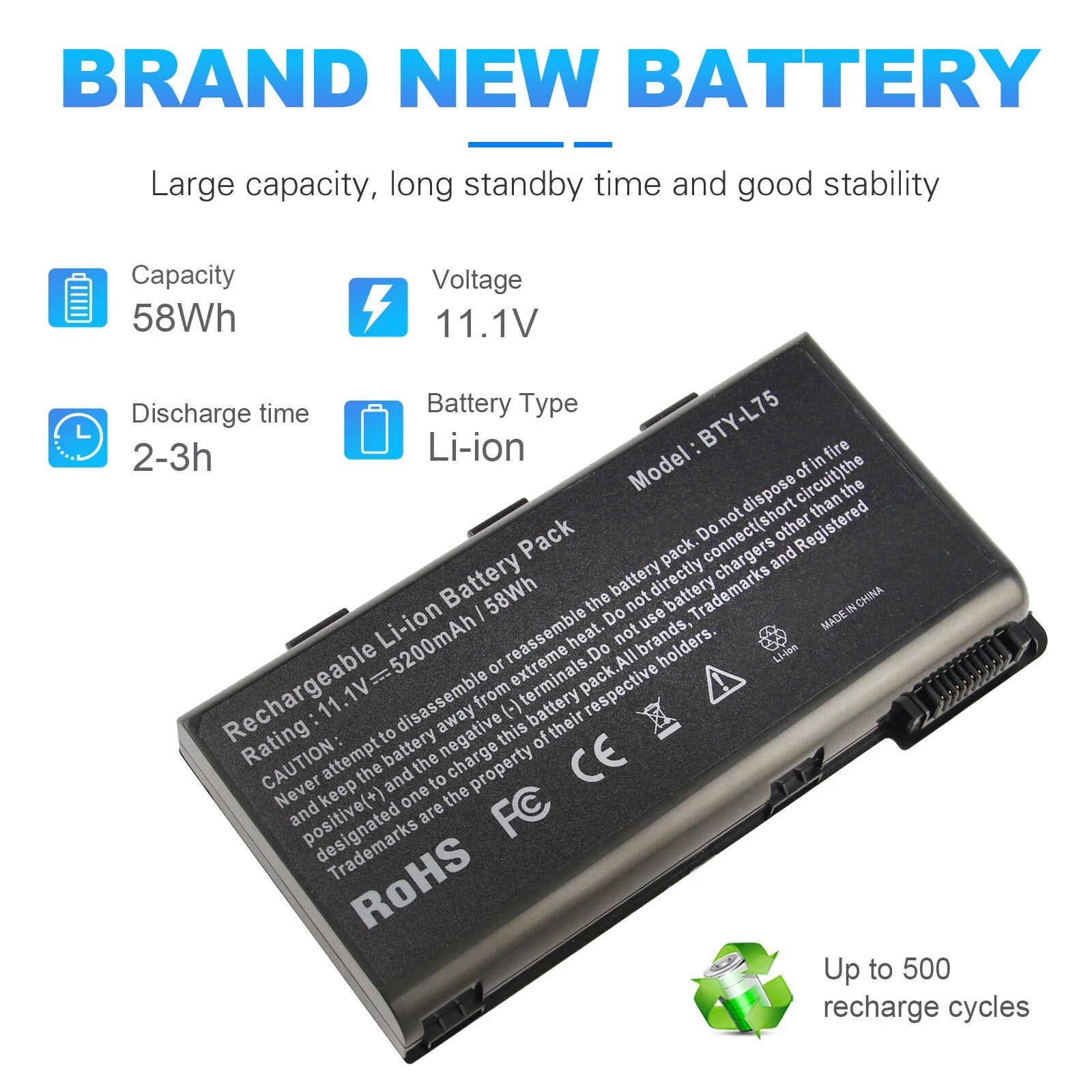 ?Battery BTY-L74 BTY-L75 for MSI A5000 A6000 A6200 A7200 957-173XXP-101 5200mAh