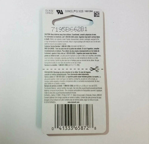 10 Duracell Watch/Electronic DL 1632 CR1632 Lithium Batteries