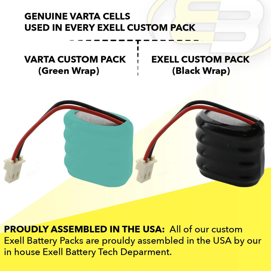 10x Exell 4/V150H-C 4.8V 150mAh NiMH Battery for Quick Check 150 200