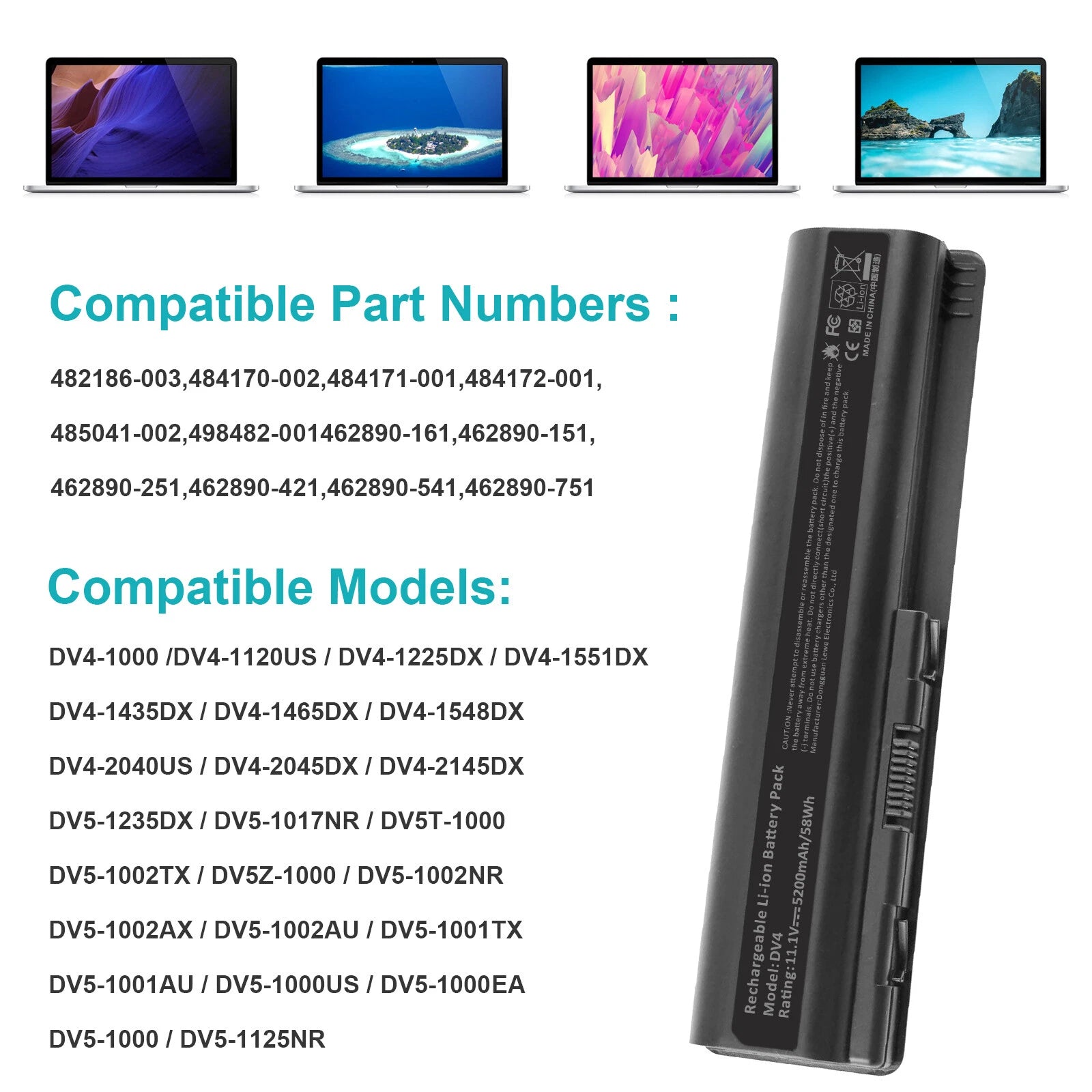 2025 NEW Battery 484170-001 for HP Pavilion G60 G61 G70 G71 CQ40 CQ45 CQ60 CQ70