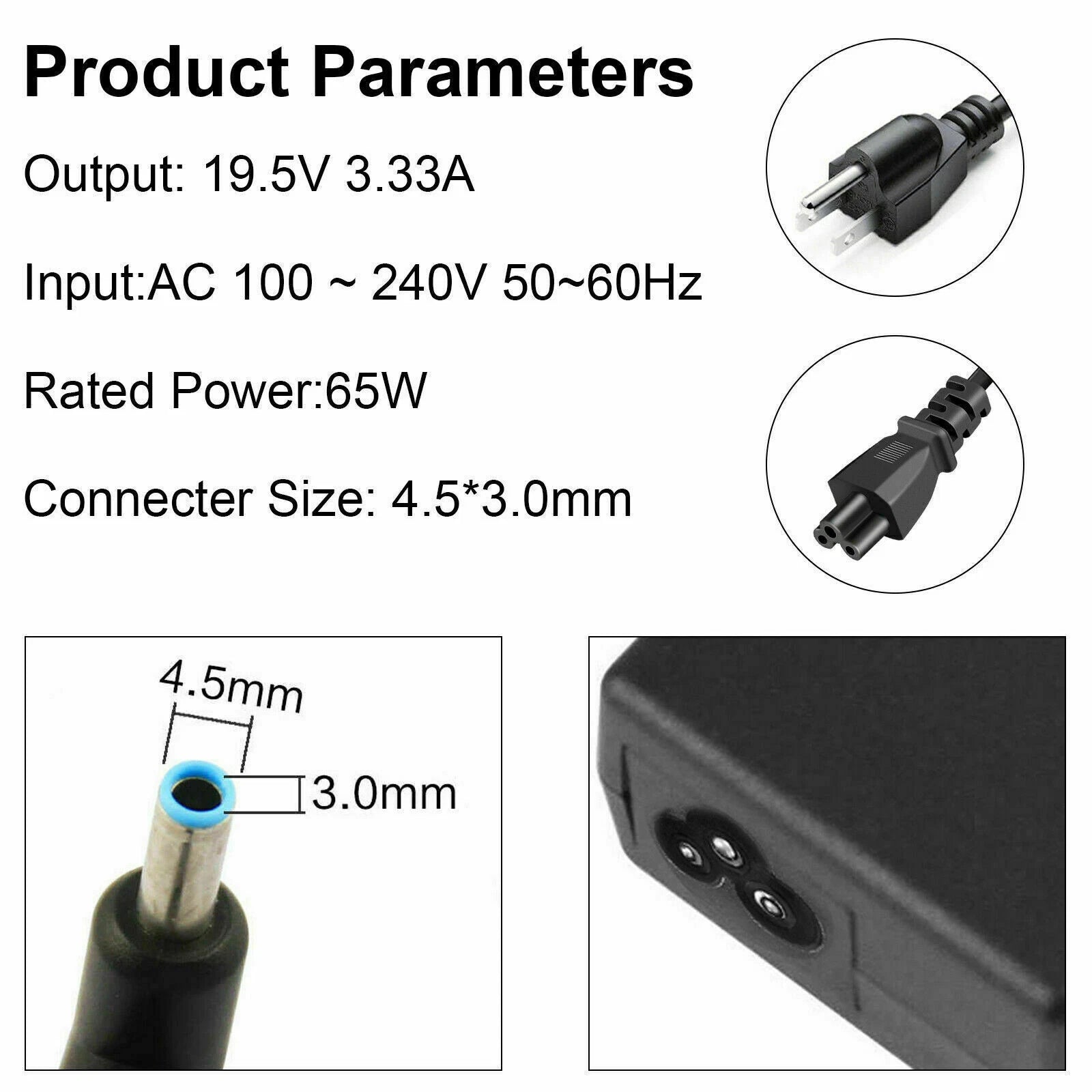 AC Power Adapter Charger For HP 15-DW0083WM 15.6'' Laptop Model: 1A493UA#ABA