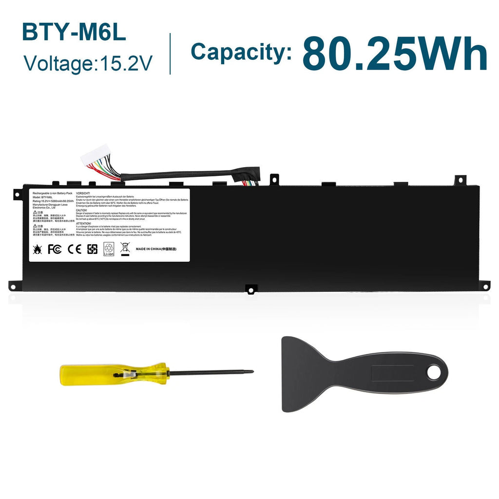 BTY-M6L Battery For MSI GS65 GS75 Stealth 8SE 8SF 8SG 8RF 9SD 9SE Creator 80.25W