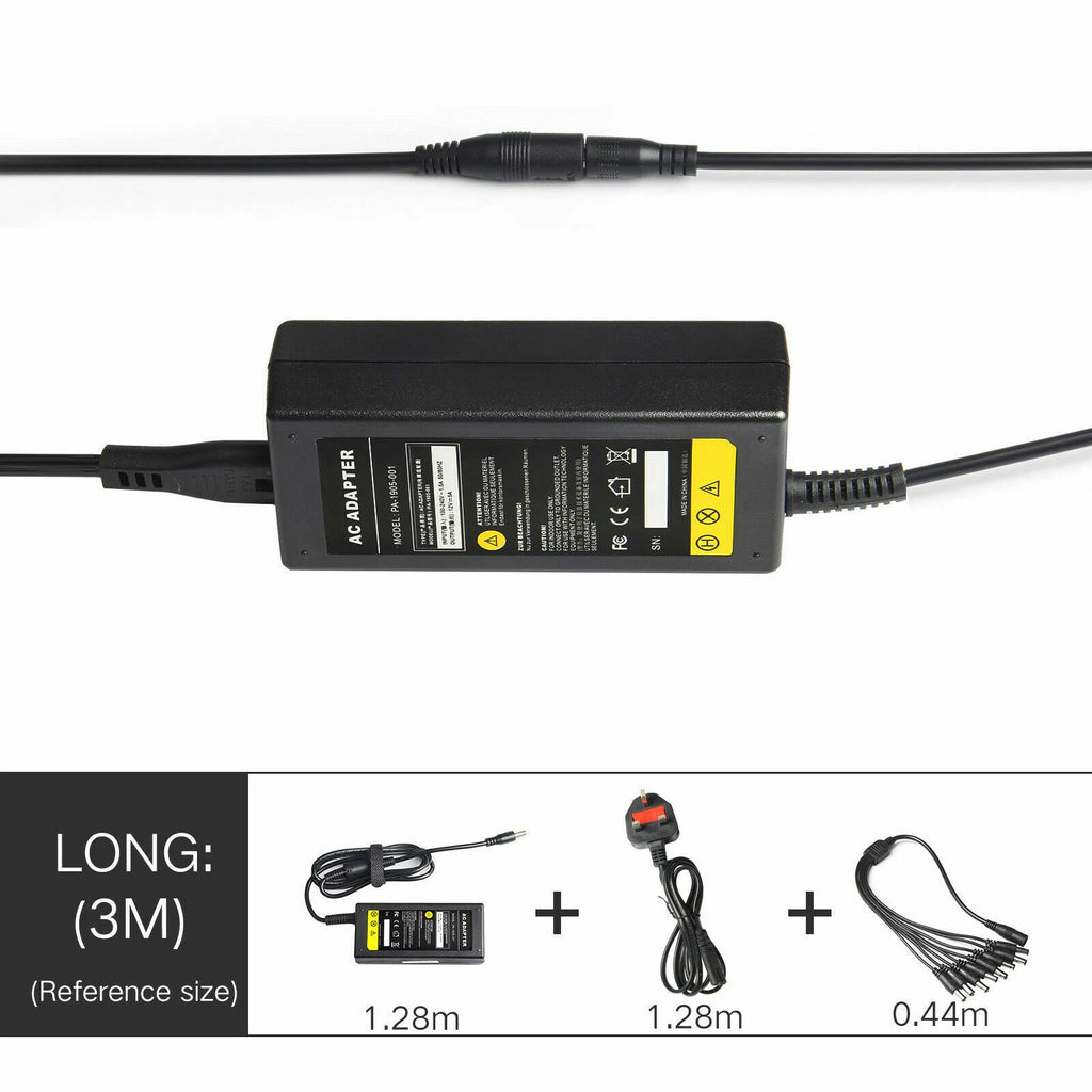 12V 5A AC Power Supply Adapter +8 Split Power Cable For CCTV Security Camera DVR