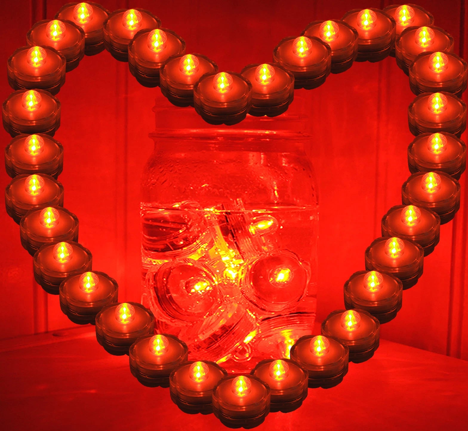 Submersible Water-proof Battery LED Tea Light ~ ORANGE ~ 48 Pack HALLOWEEN