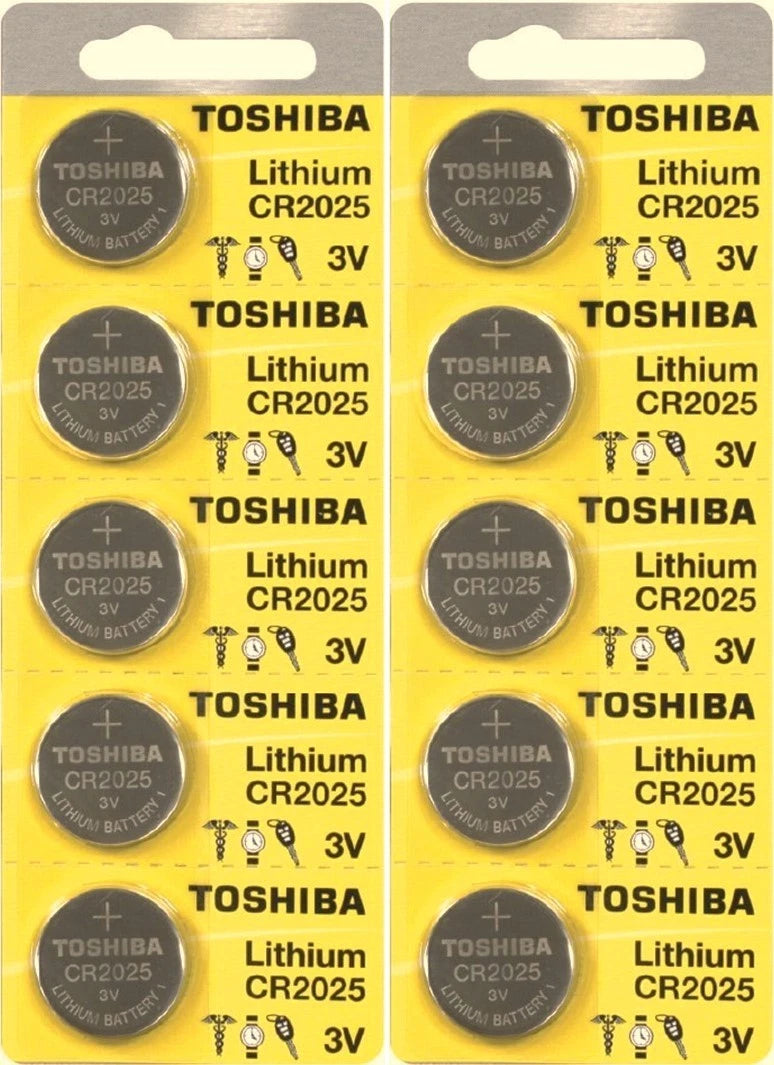 10 Toshiba CR2025 CR 2025 3V LITHIUM BR2025 DL2025 Batteries