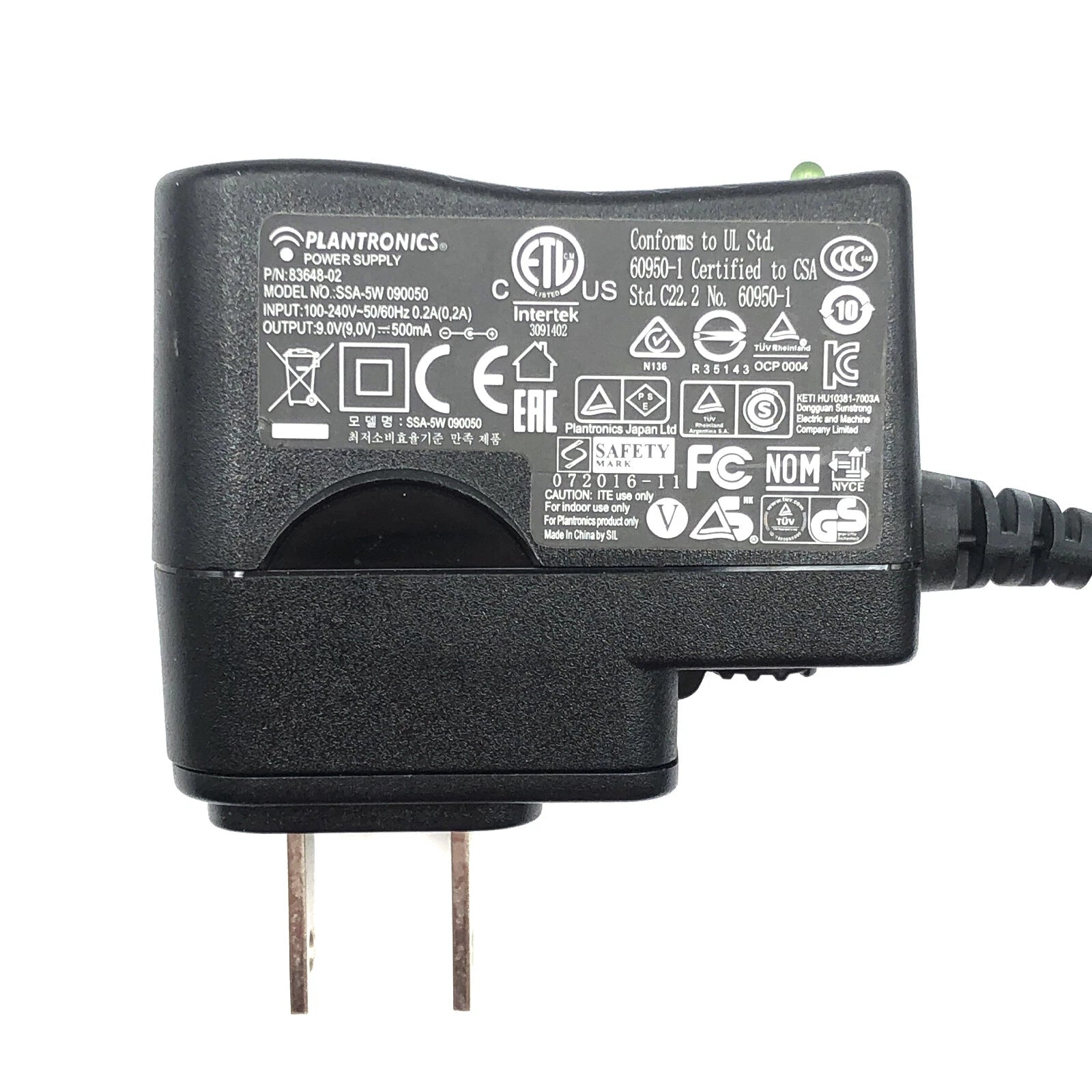 NEW AC Adapter for Plantronics Savi W430 W440 W445 Wireless Headset Charger OEM