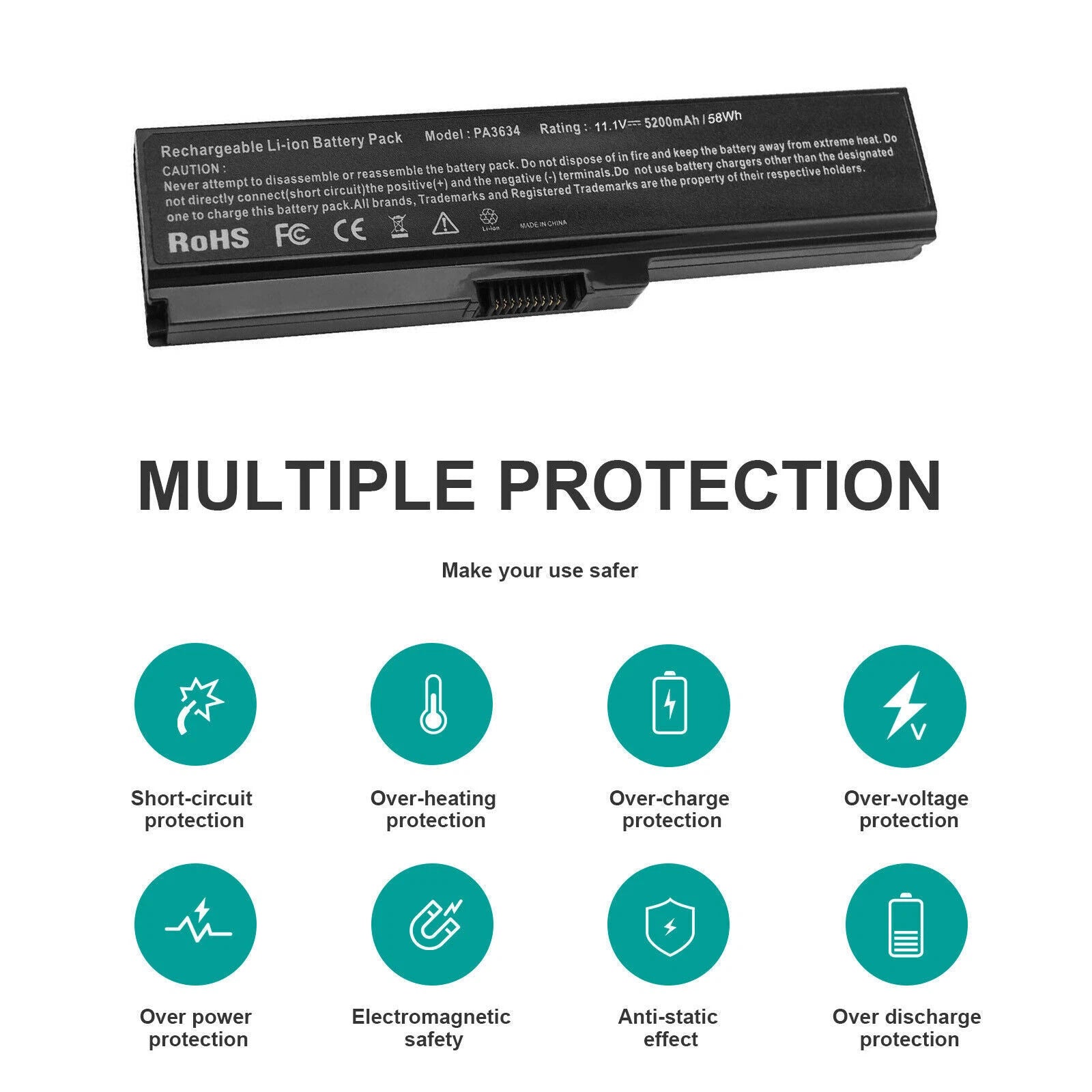 PA3634U-1BRS Battery for Toshiba Satellite C650D C655D P755 L630 M305 PA3635U