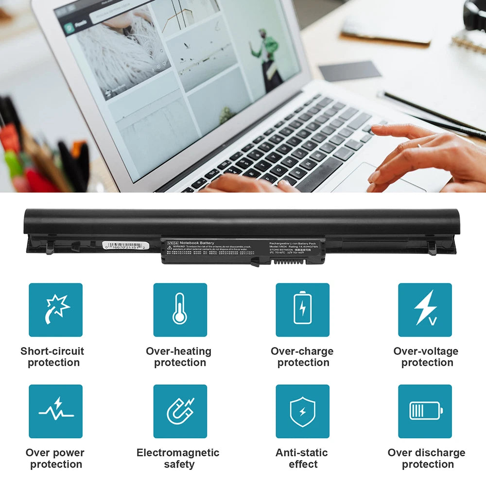 ?Replace With Spare 695192-001 For HP VK04 HSTNN-YB4D 15-B14 15-B142DX Battery