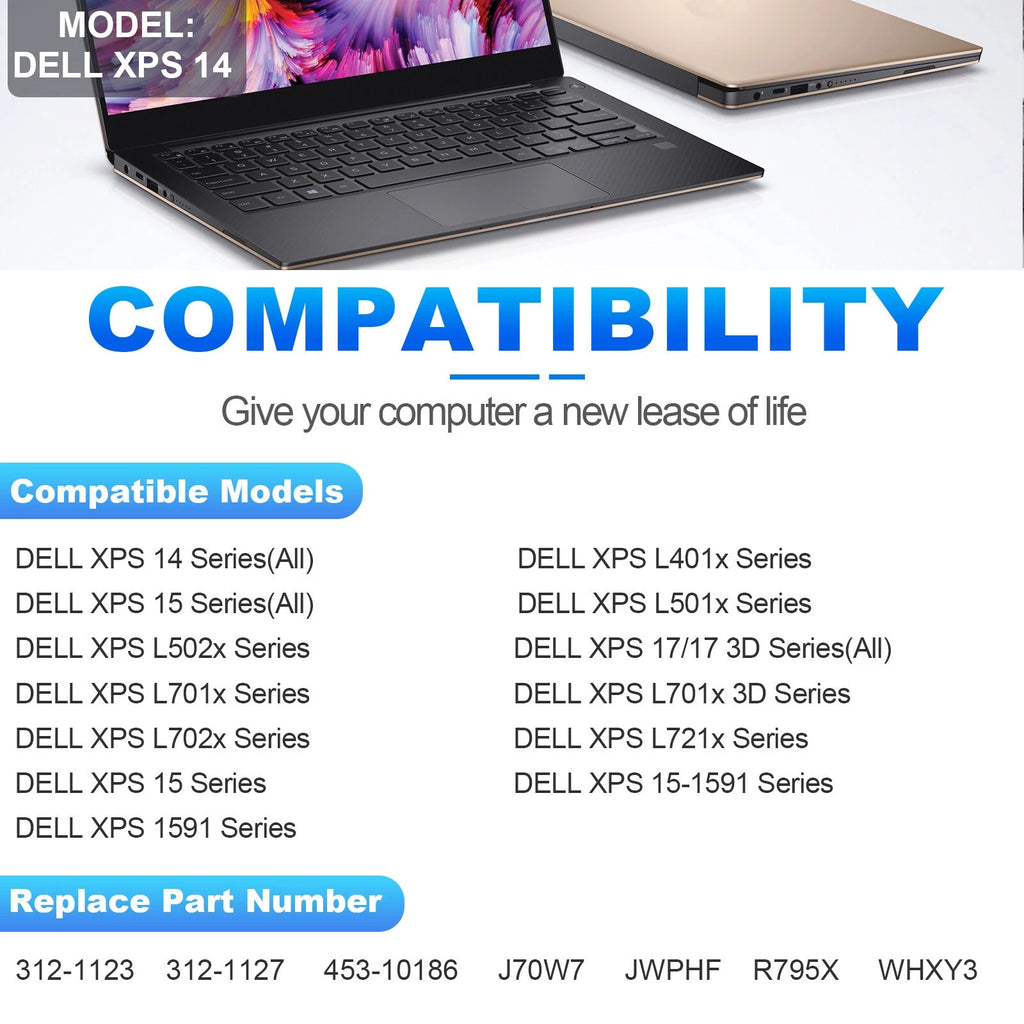 NEW Battery For Dell XPS 14 L401X 15 L501X L502X L701x L702x 15-1591 J70W7 JWPHF